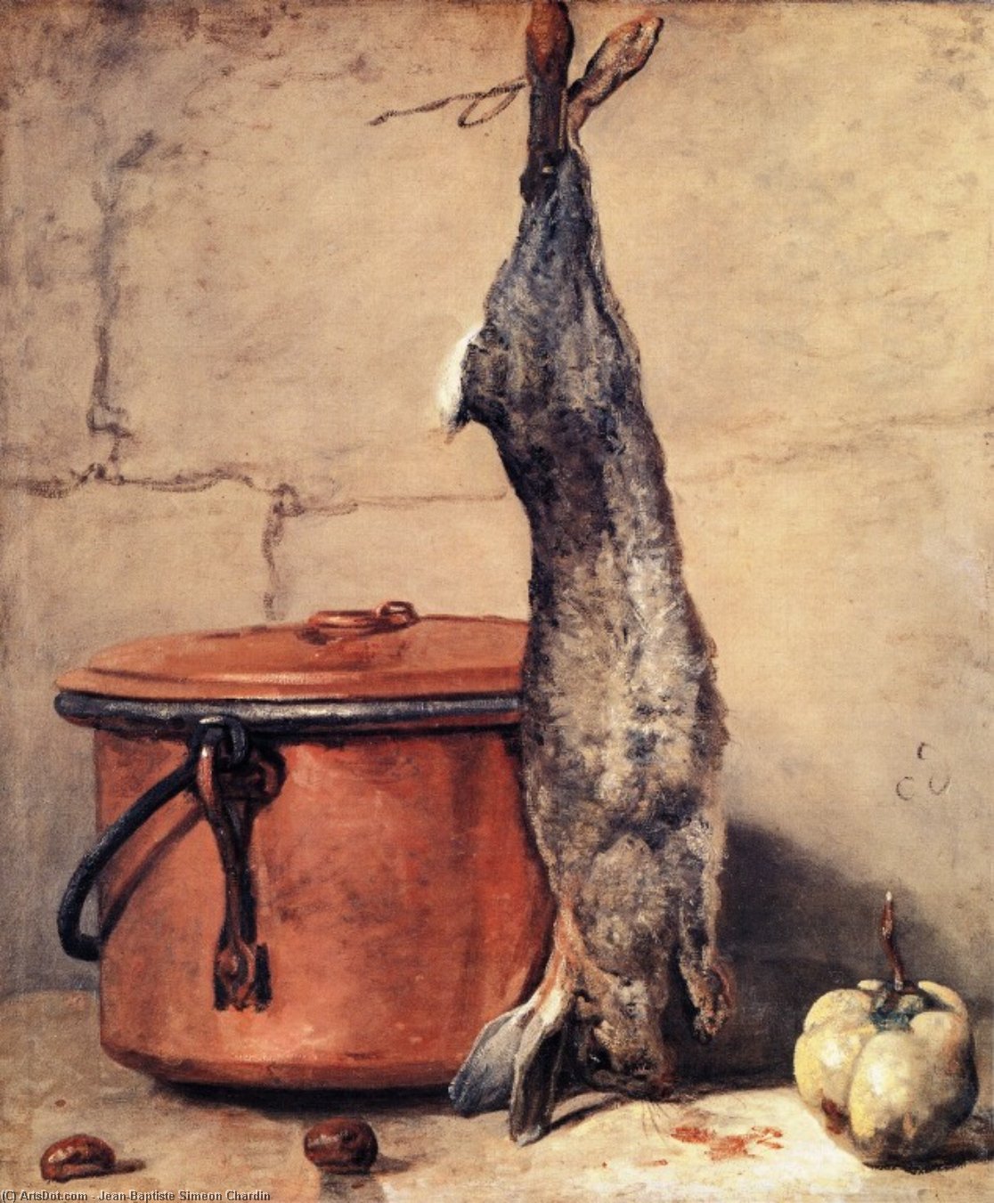 Rabbit And Copper Pot — Jean-baptiste-siméon Chardin