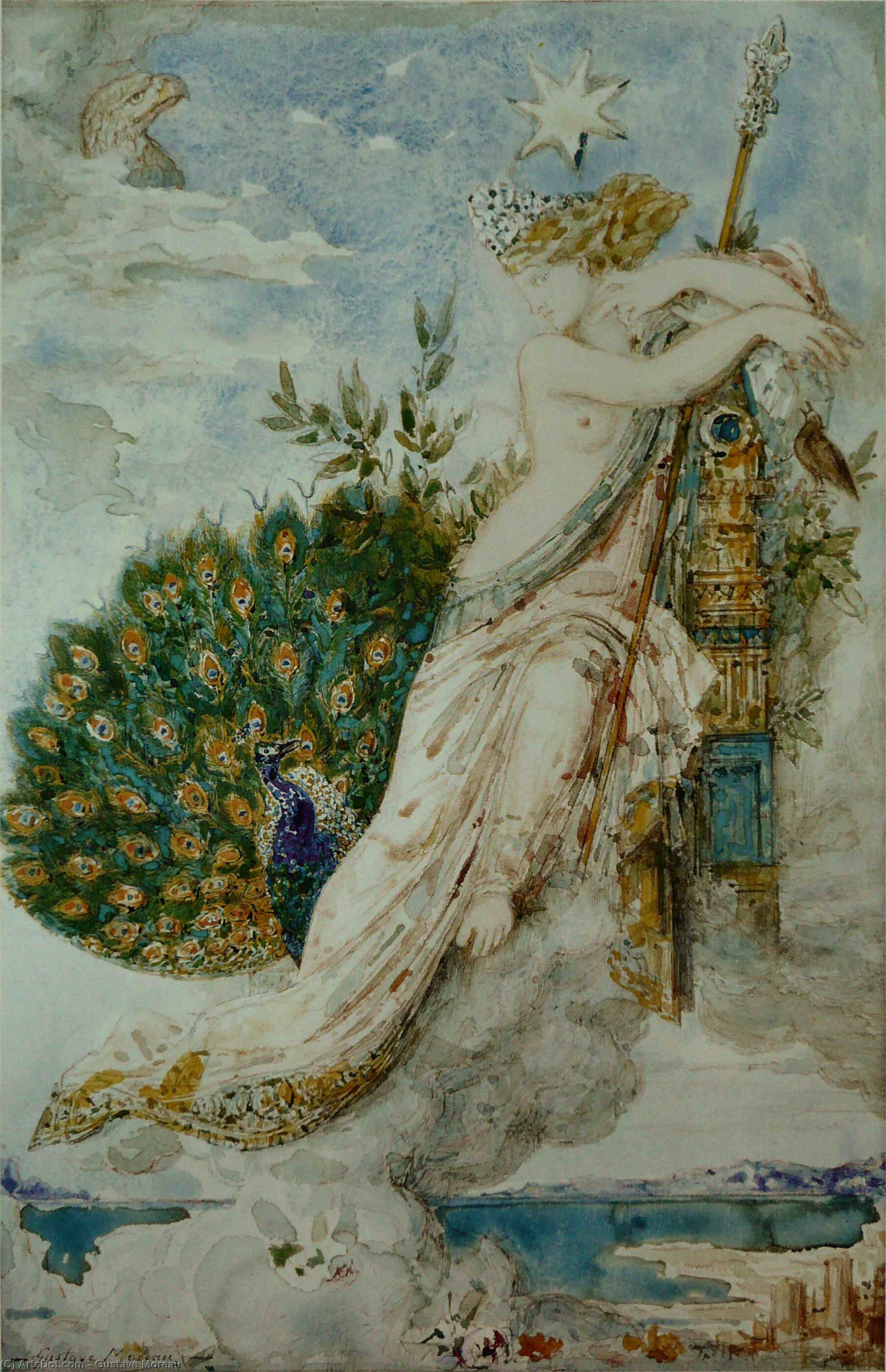 The Peacock Complaining To Juno — Gustave Moreau