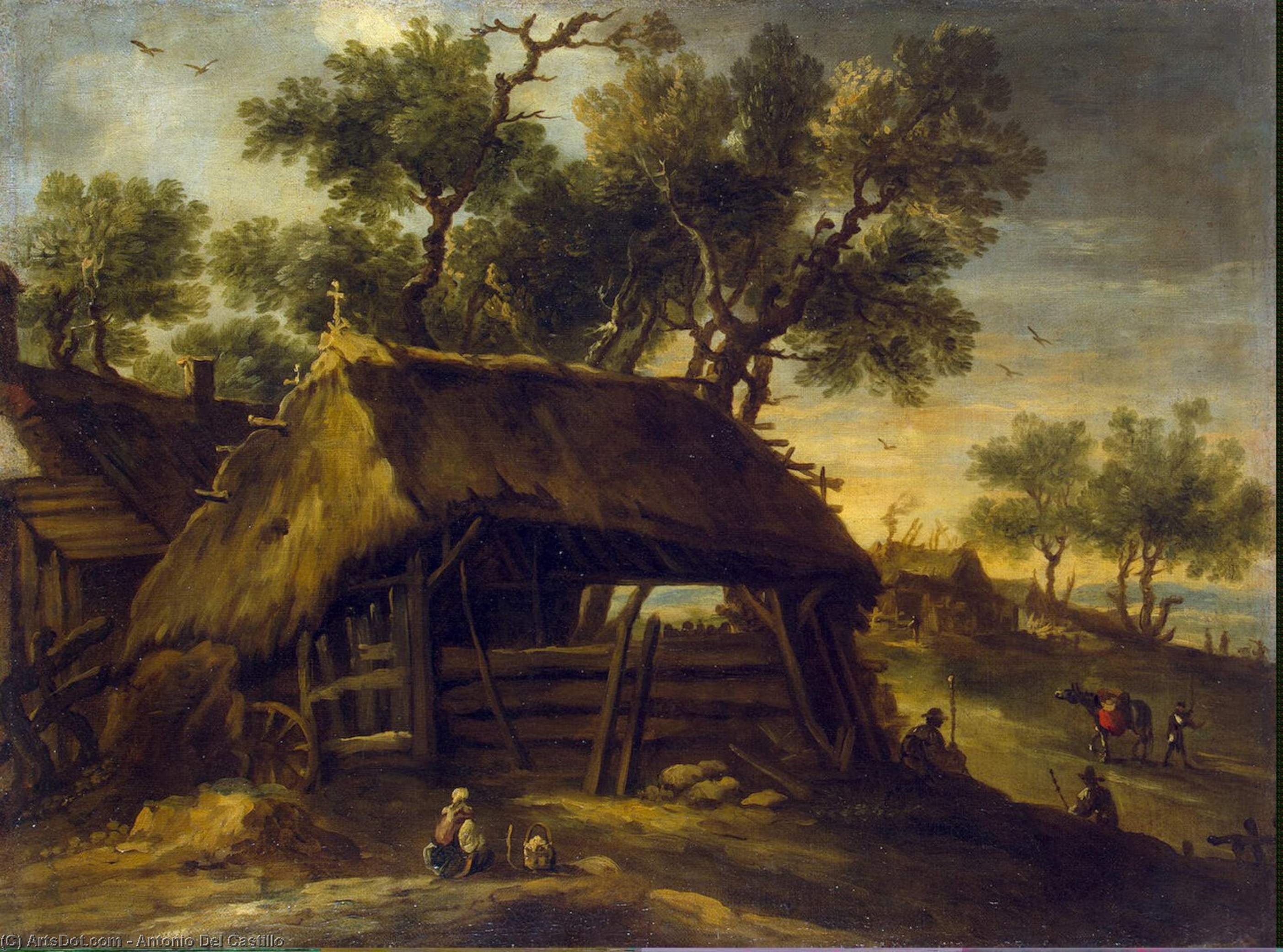 Landscape With Huts — Antonio Del Castillo Y Saavedra