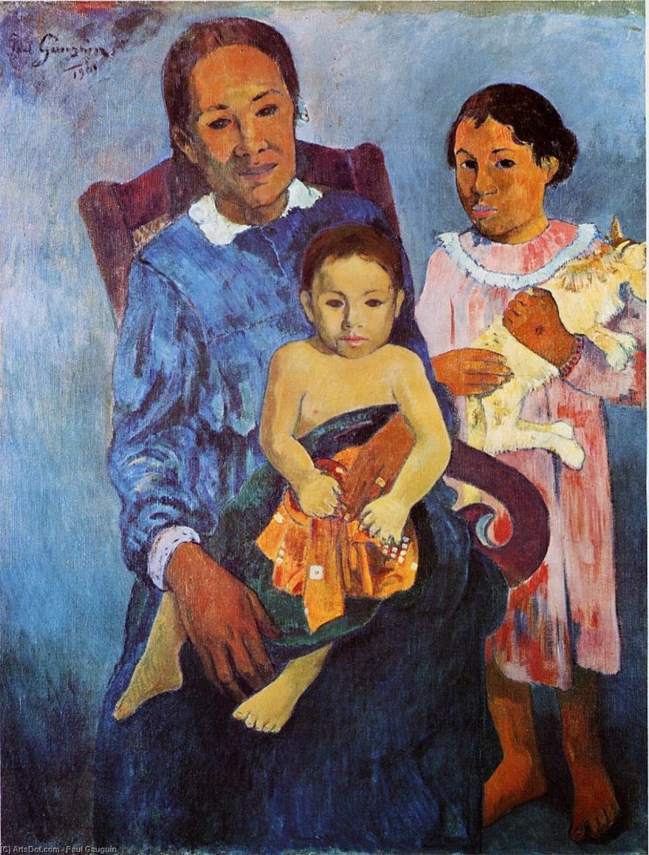 Tahitian Woman And Two Children — Eugène Henri Paul Gauguin