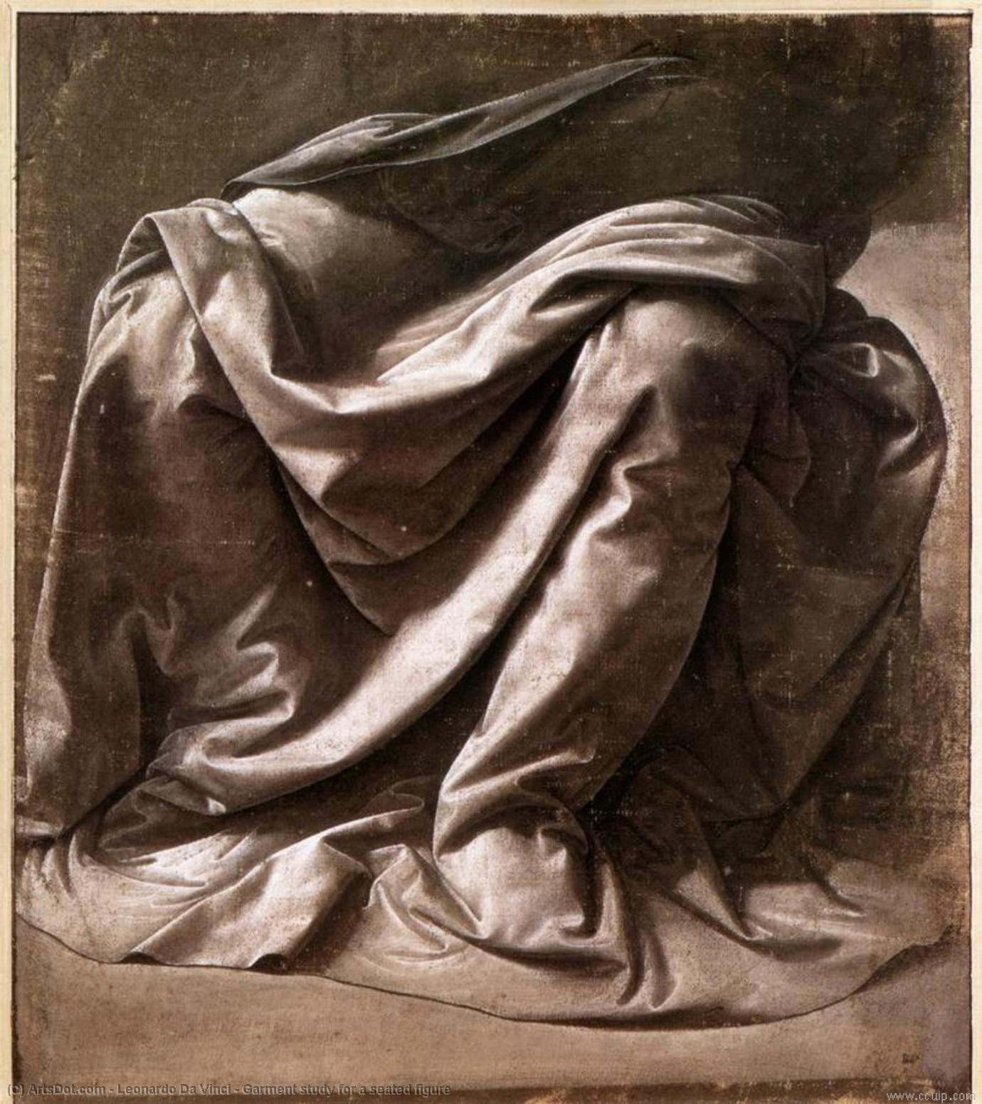 Garment Study For A Seated Figure — Leonardo Da Vinci