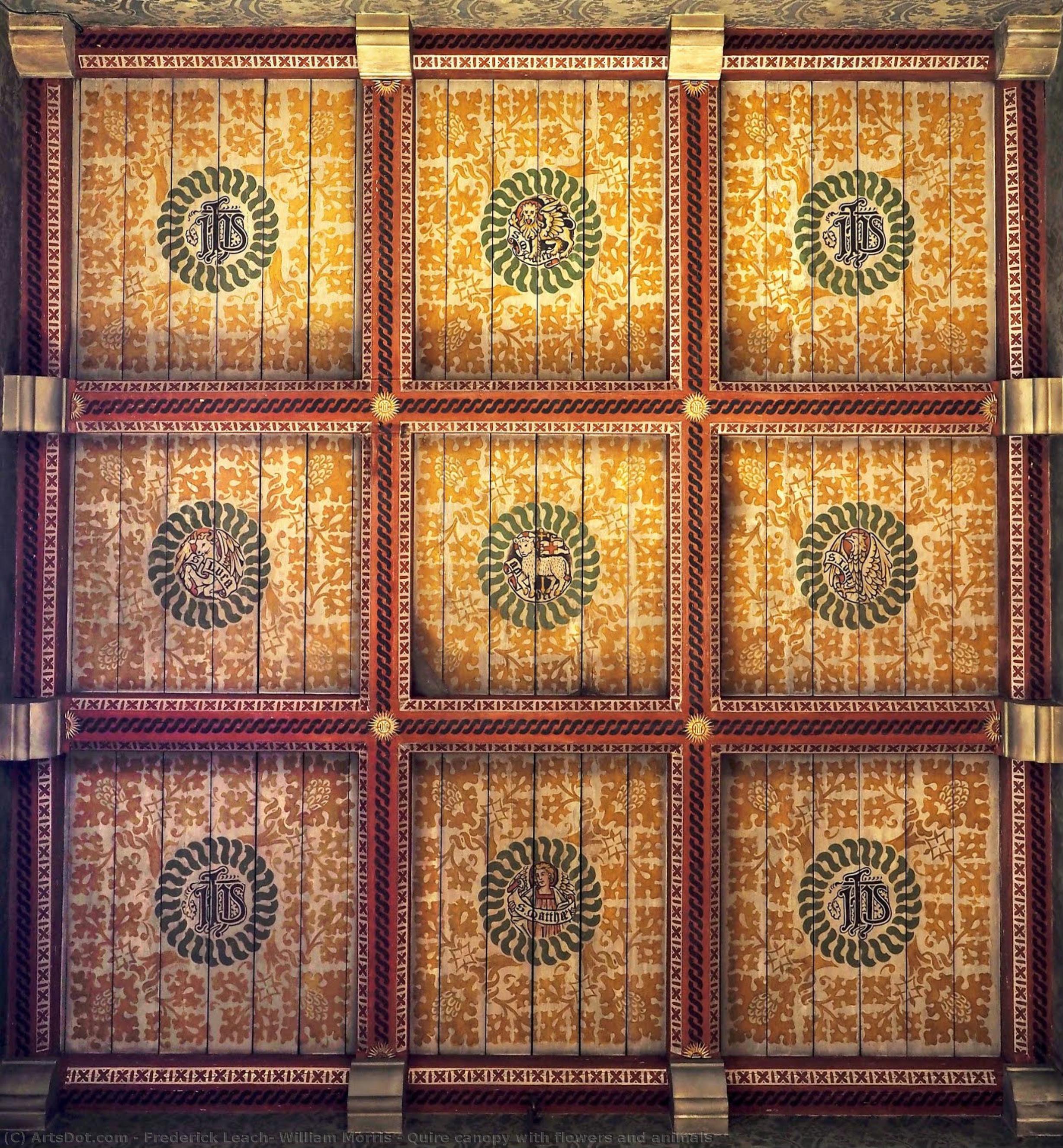 Quire Canopy With Flowers And Animals — Frederick Leach, William Morris