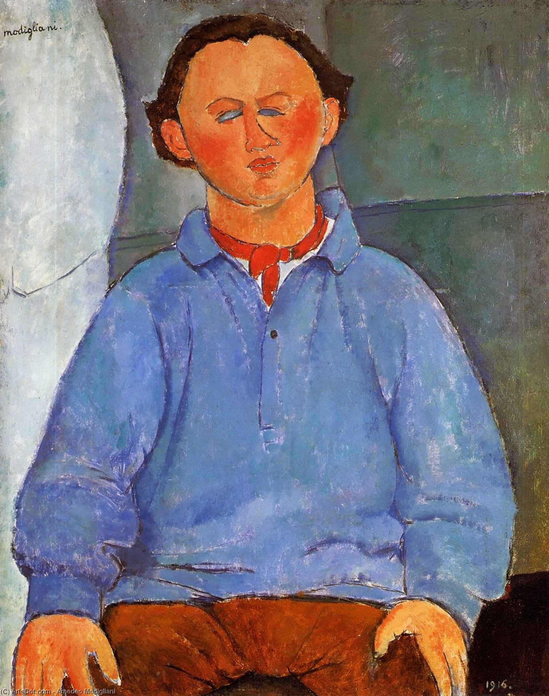 Portrait Of Oscar Meistchaninoff — Amedeo Clemente Modigliani