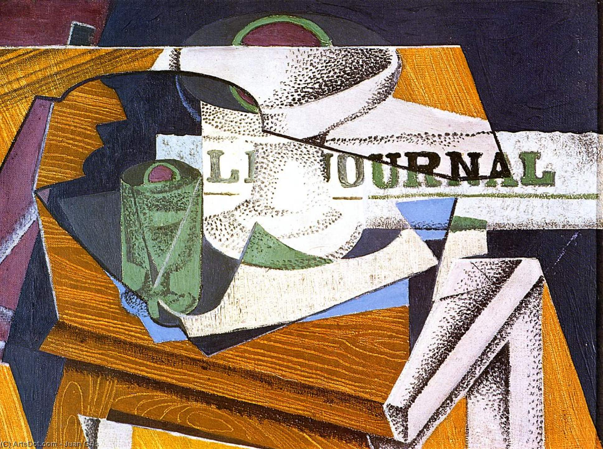 Fruit Bowl, Book And Newspaper — Juan Gris