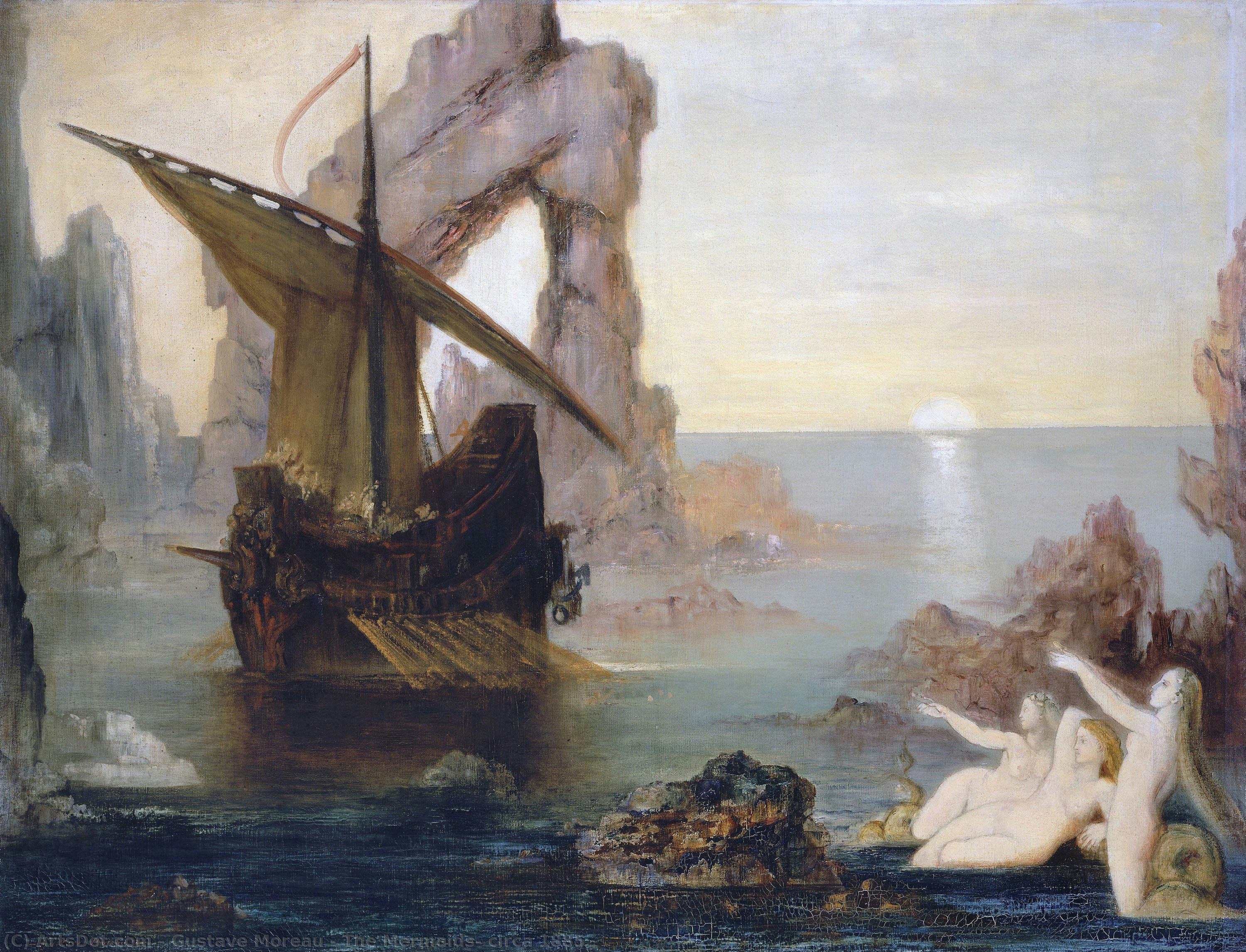 The Mermaids, Circa 1885 — Gustave Moreau