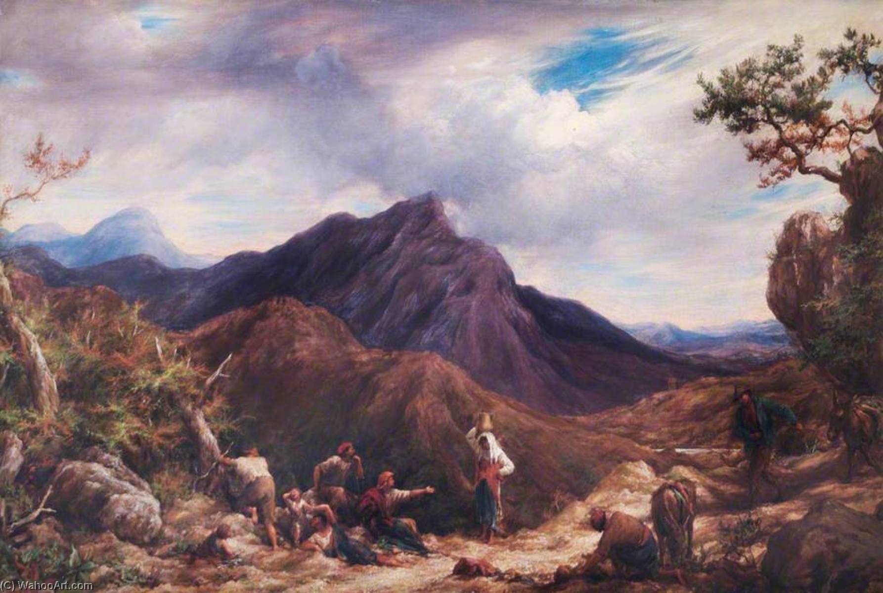 Travellers In The Austrian Tyrol — William Linnell