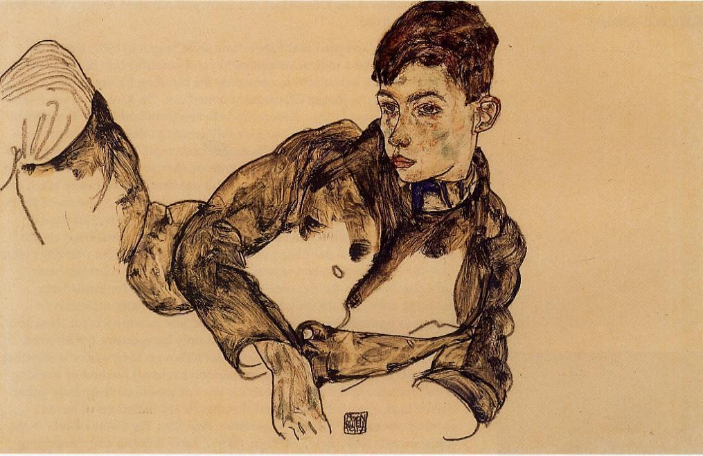 Reclining Boy Leaning On His Elbow — Egon Schiele