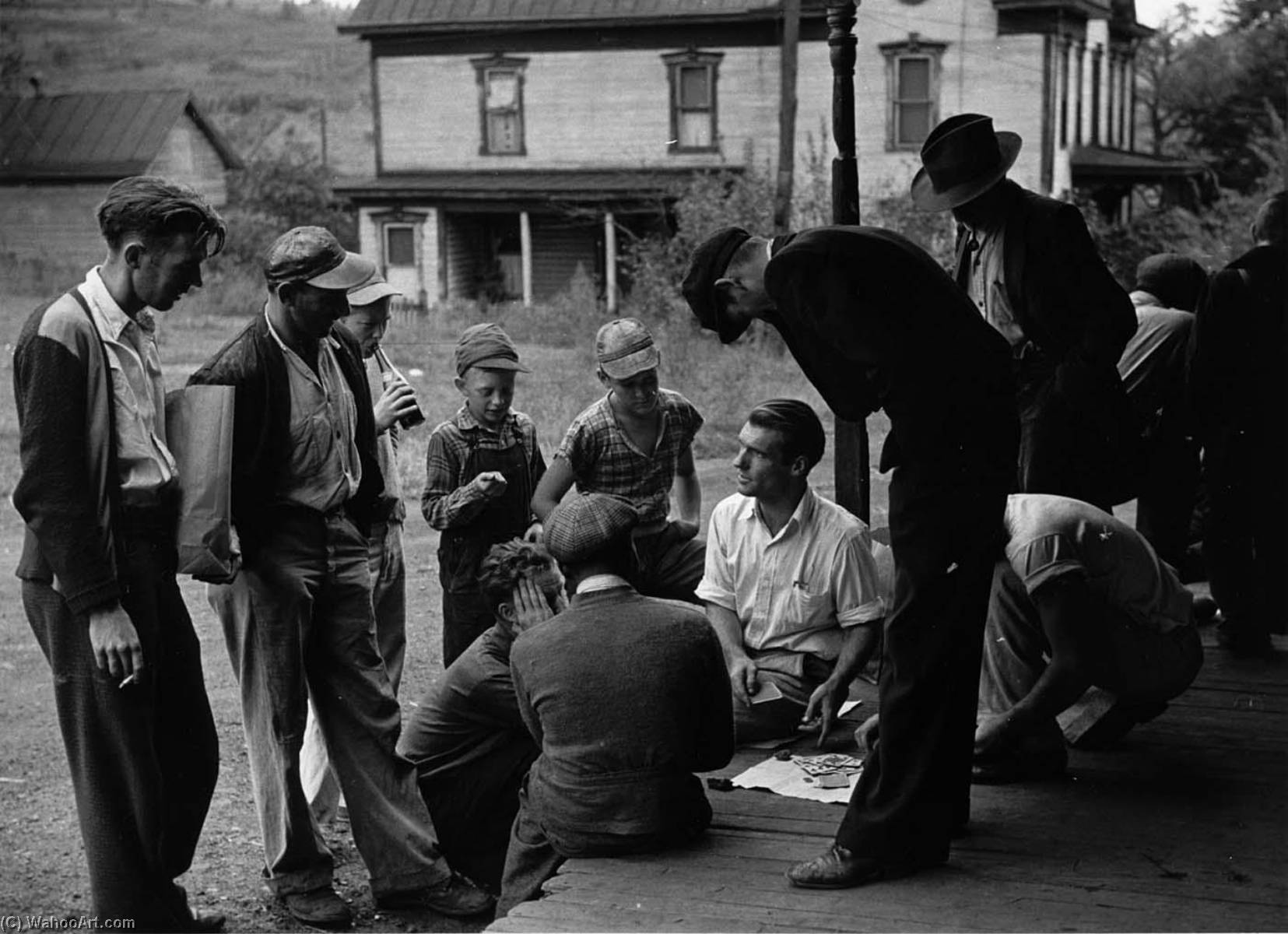 Coal Miners' Card Game On The Porch, Chaplin, West Virginia — Marion Post Wolcott