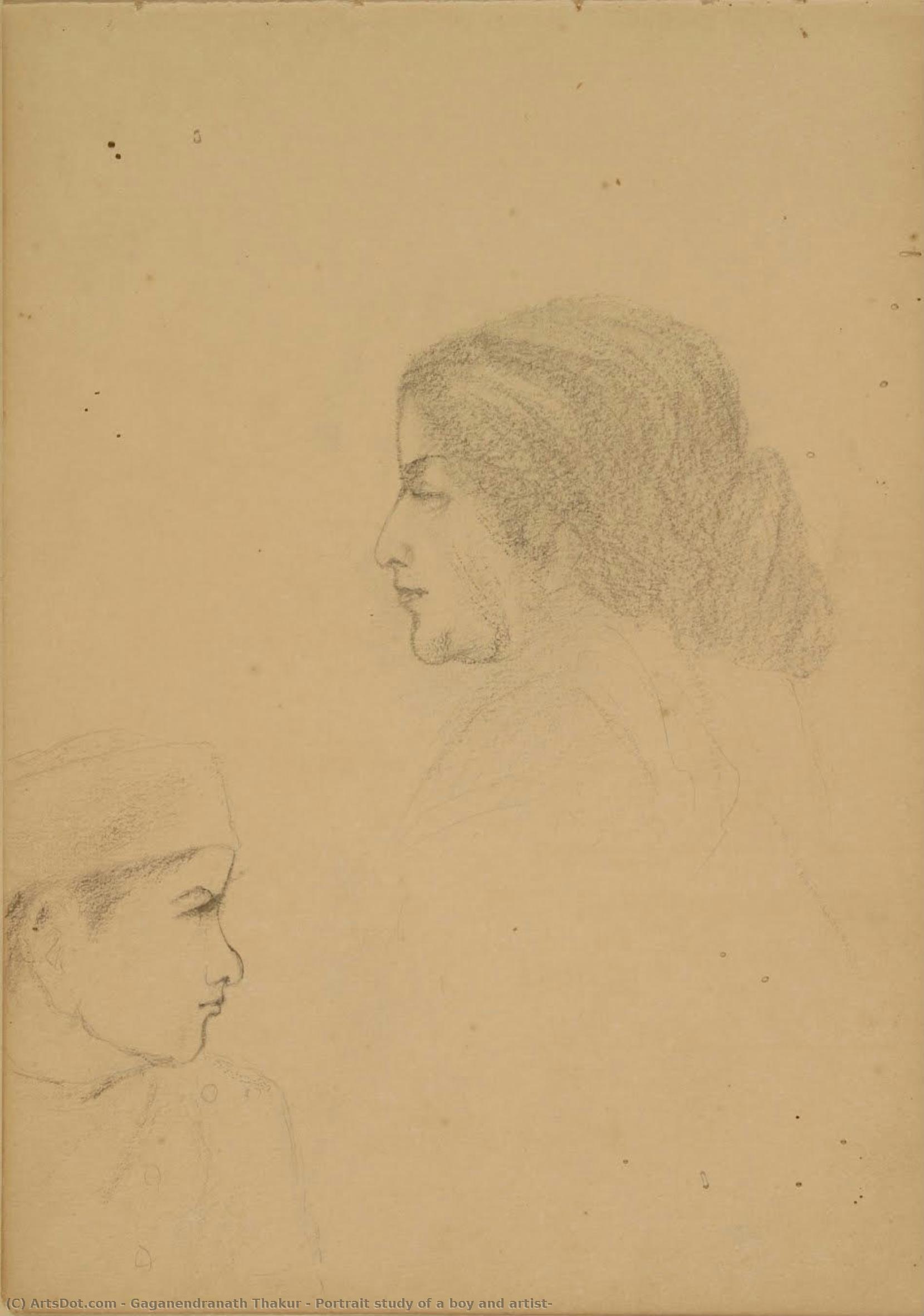Portrait Study Of A Boy And Artist — Gaganendranath Thakur