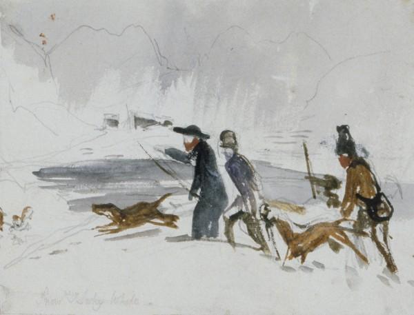 A Hunting Scene In Winter — John Frederick Lewis