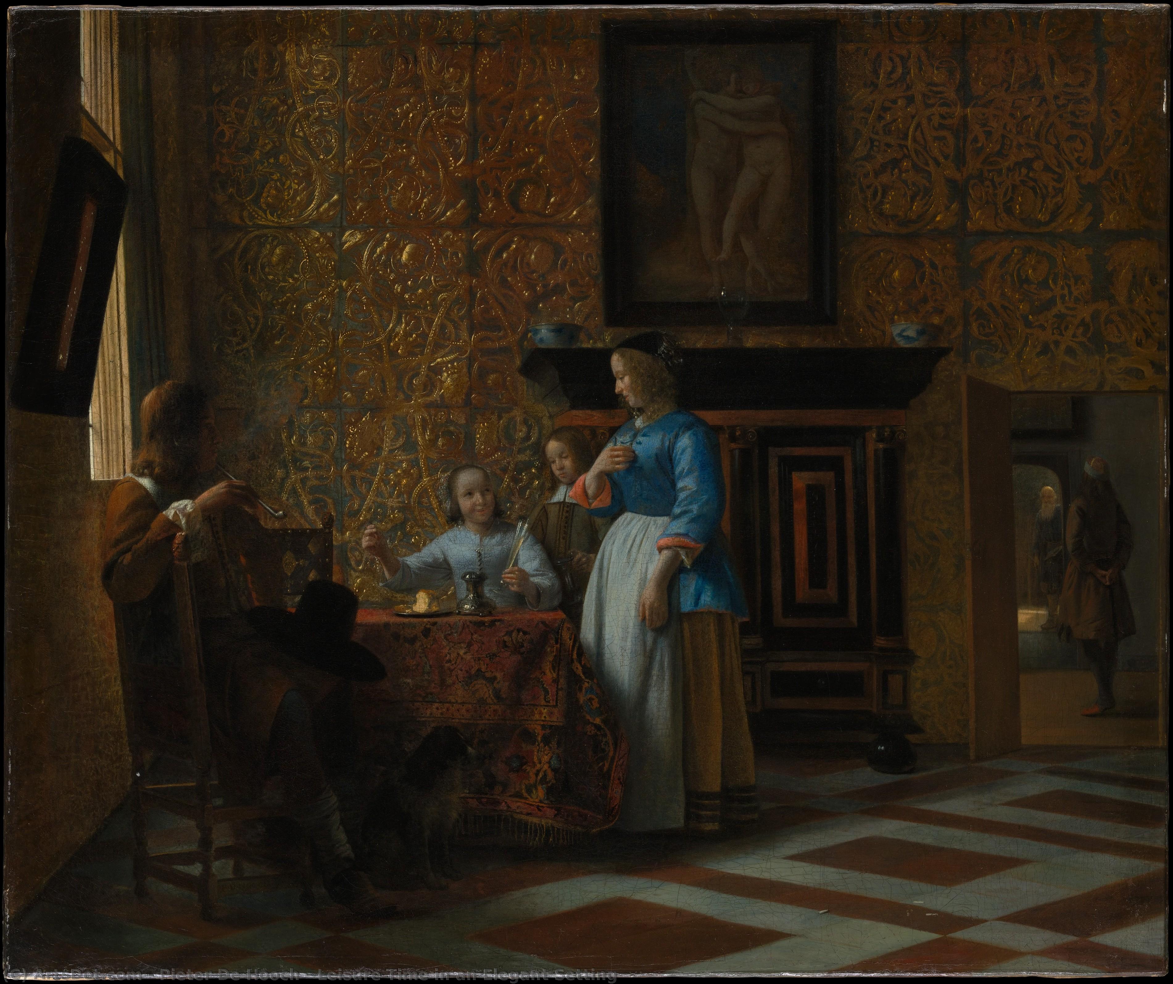 Leisure Time In An Elegant Setting — Pieter De Hooch