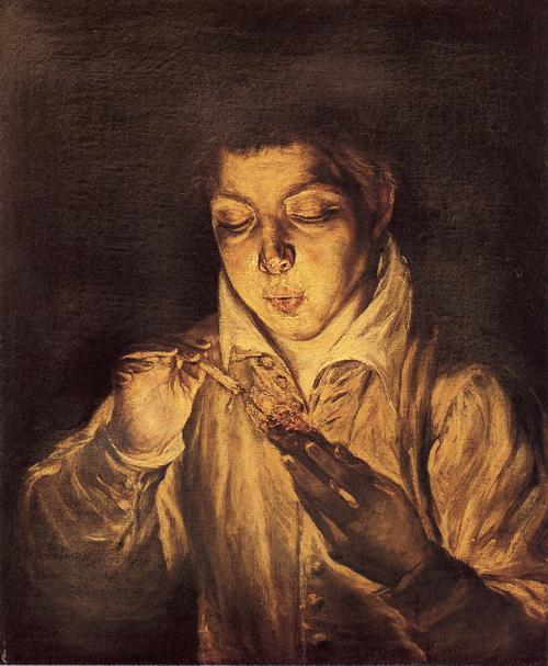 Boy Lighting A Candle (boy Blowing On An Ember) — El Greco