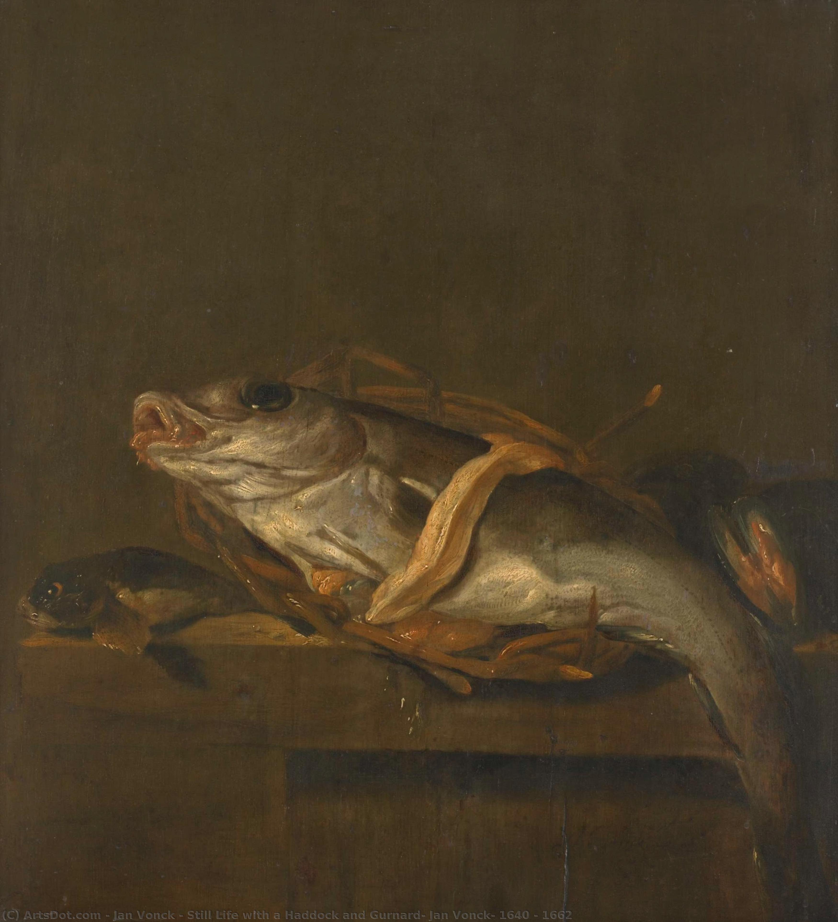 Still Life With A Haddock And Gurnard, Jan Vonck, 1640 - 1662 — Jan Vonck