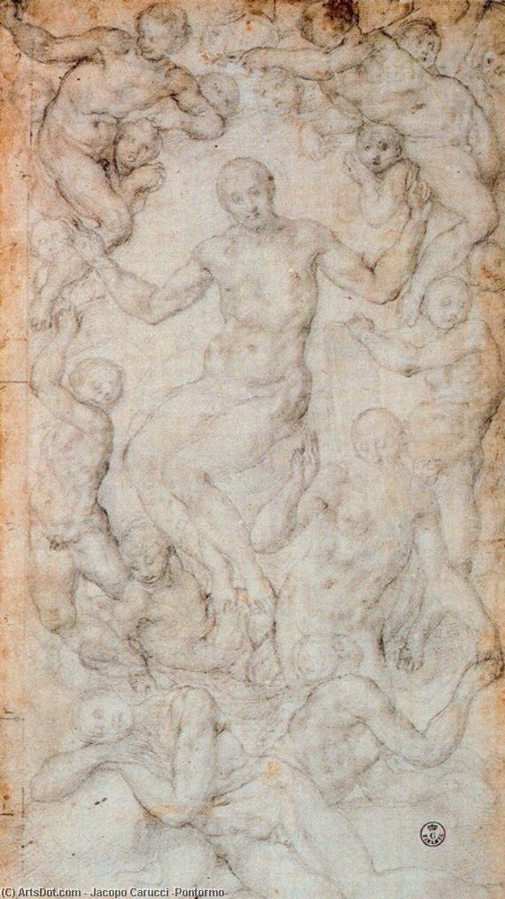 Compositional Study For Christ The Judge With The Creation Of Eve — Jacopo Carucci