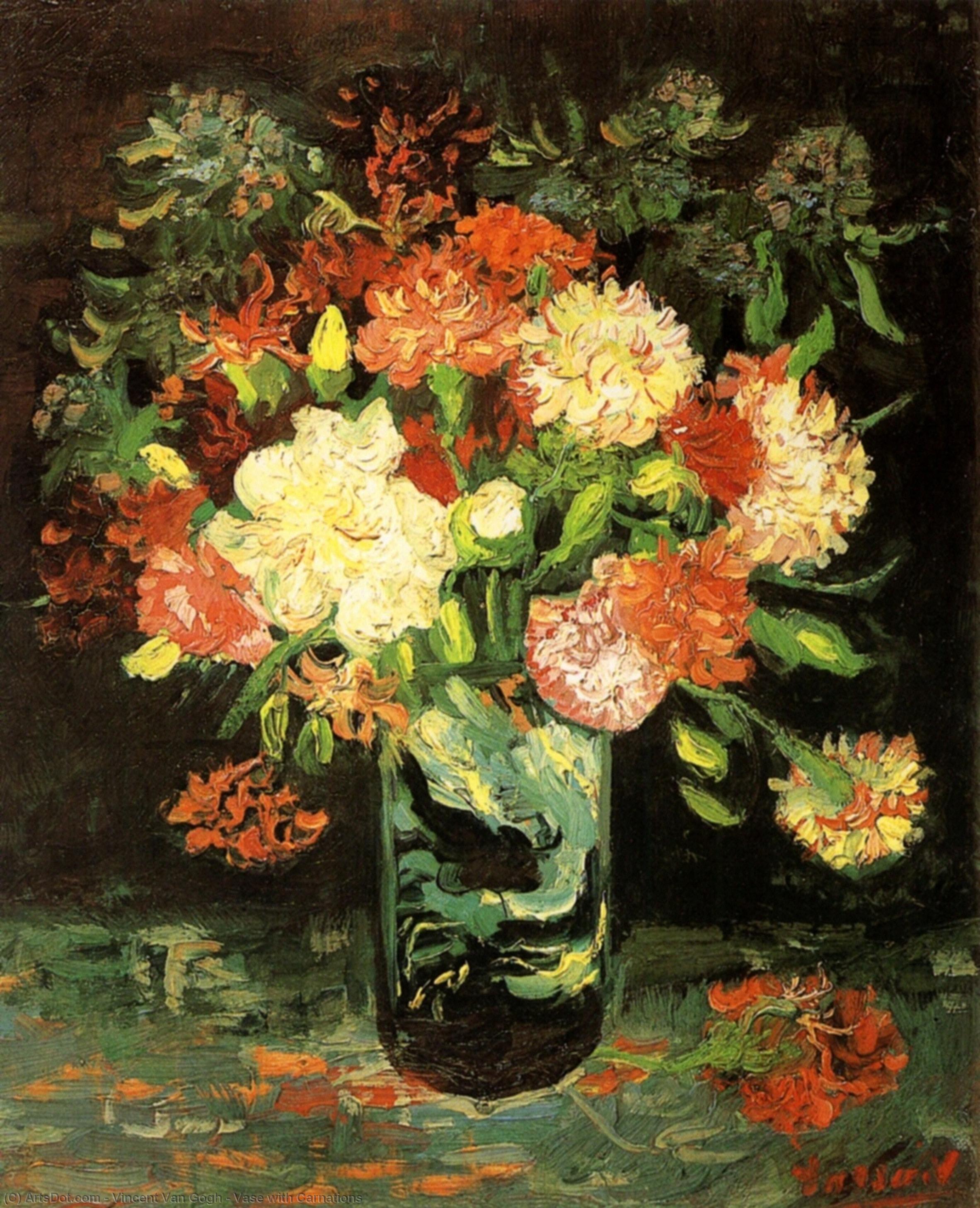 Vase With Carnations — Vincent Willem Van Gogh