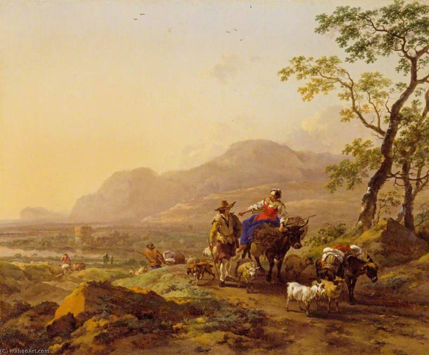 Italian Landscape With Figures — Nicolaes Pietersz Berchem