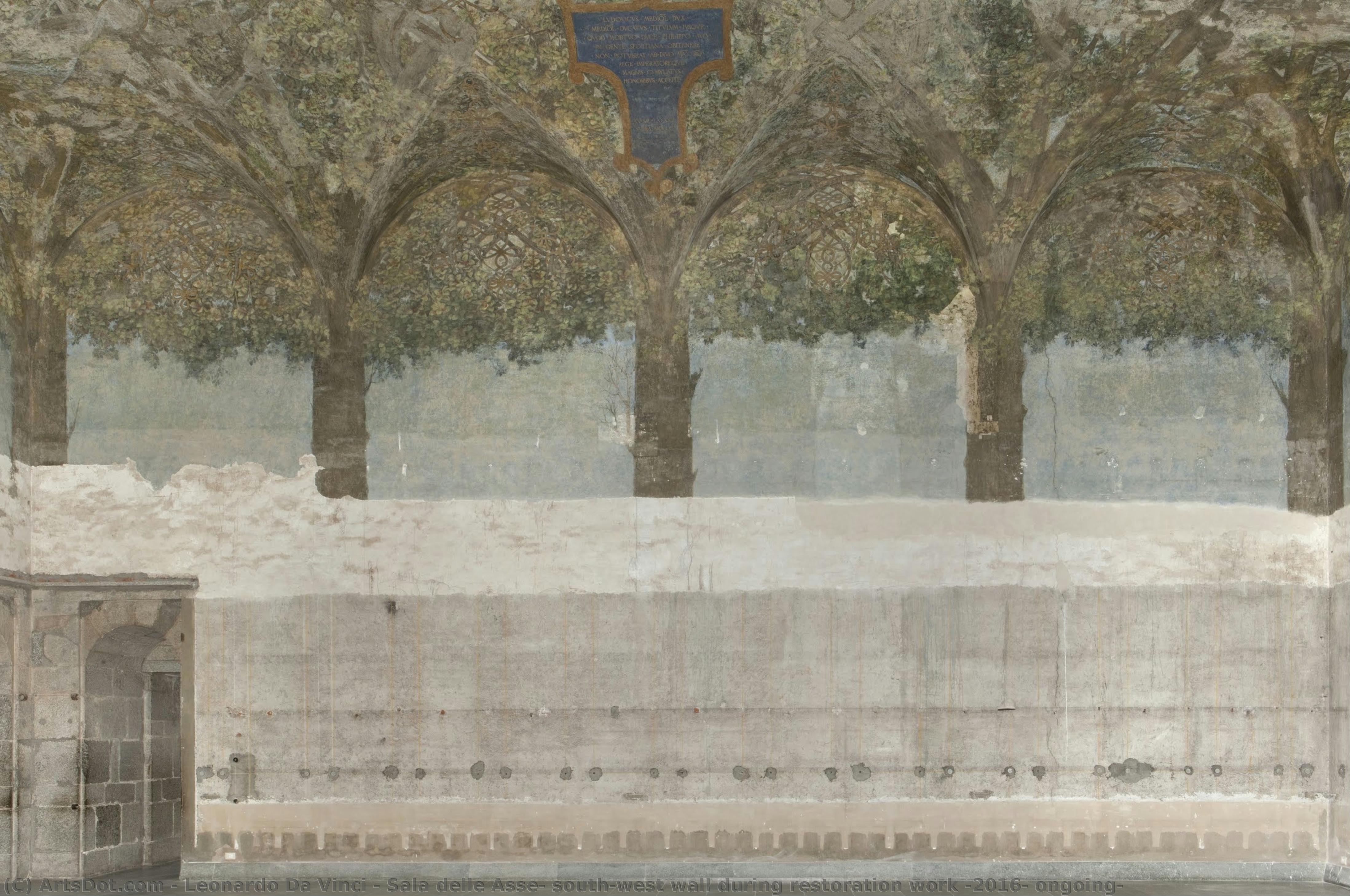 Sala Delle Asse, South-west Wall During Restoration Work (2016, Ongoing) — Leonardo Da Vinci
