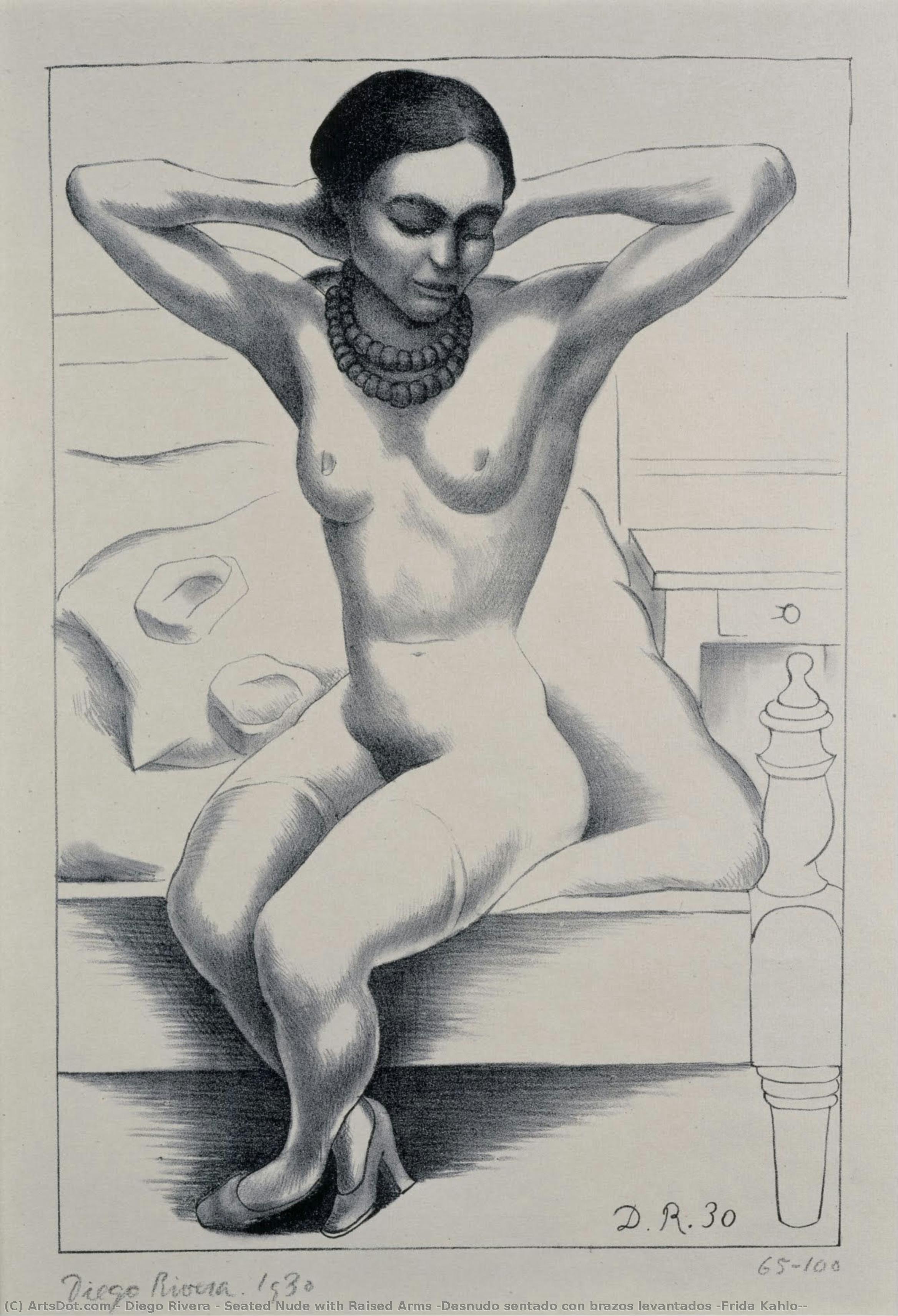 Seated Nude With Raised Arms [desnudo Sentado Con Brazos Levantados (frida Kahlo)] — Diego Rivera