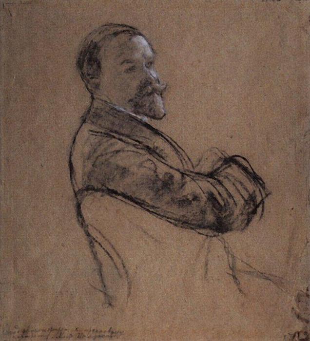 Self Portrait (10) — Boris Mikhailovich Kustodiev
