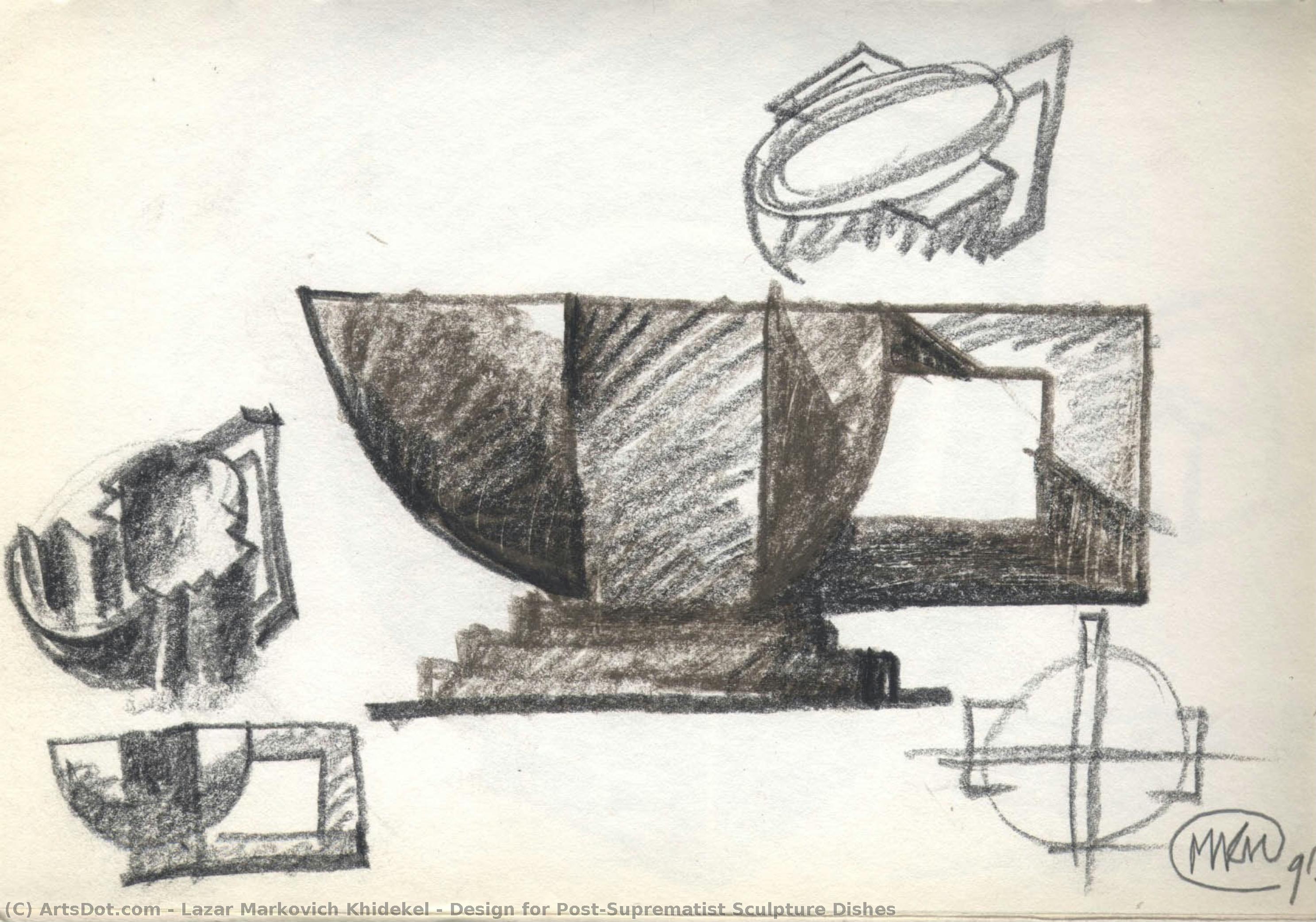 Design For Post-suprematist Sculpture Dishes — Lazar Markovich Khidekel