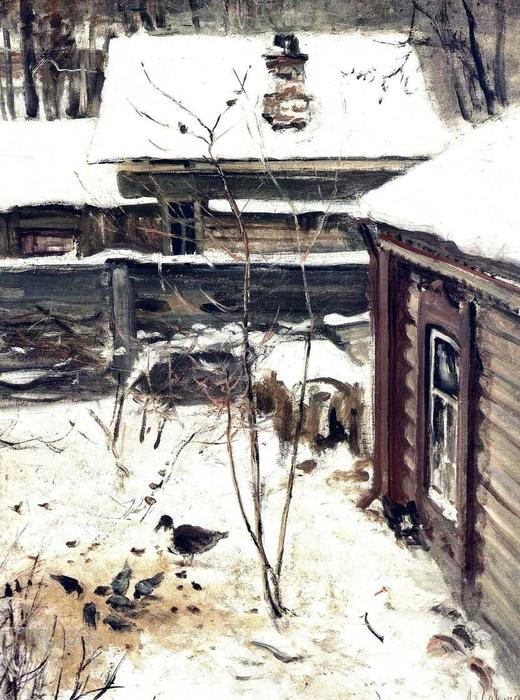 Yard. Winter — Alexei Kondratyevich Savrasov