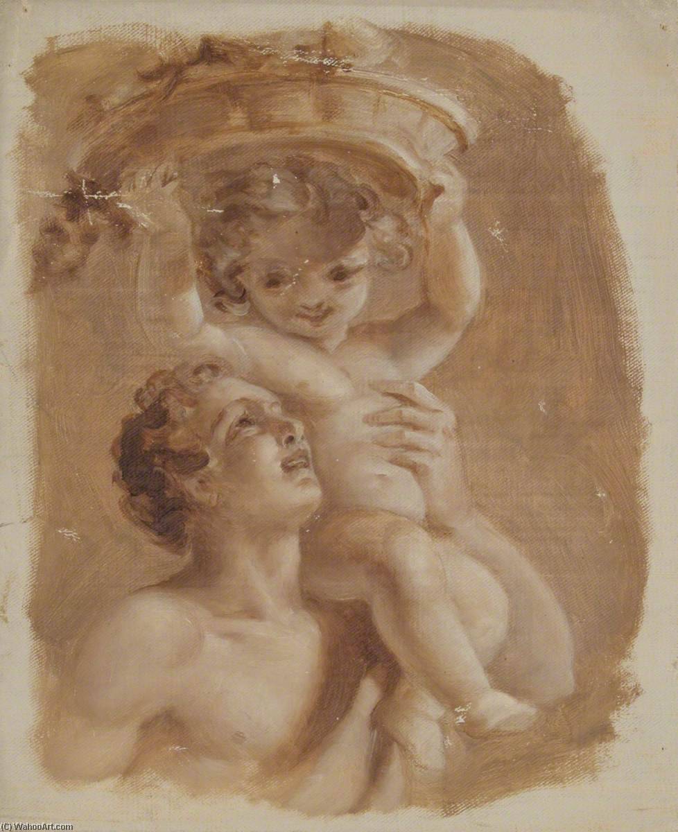 Man Carrying Child On Left Shoulder — Edmund Thomas Parris