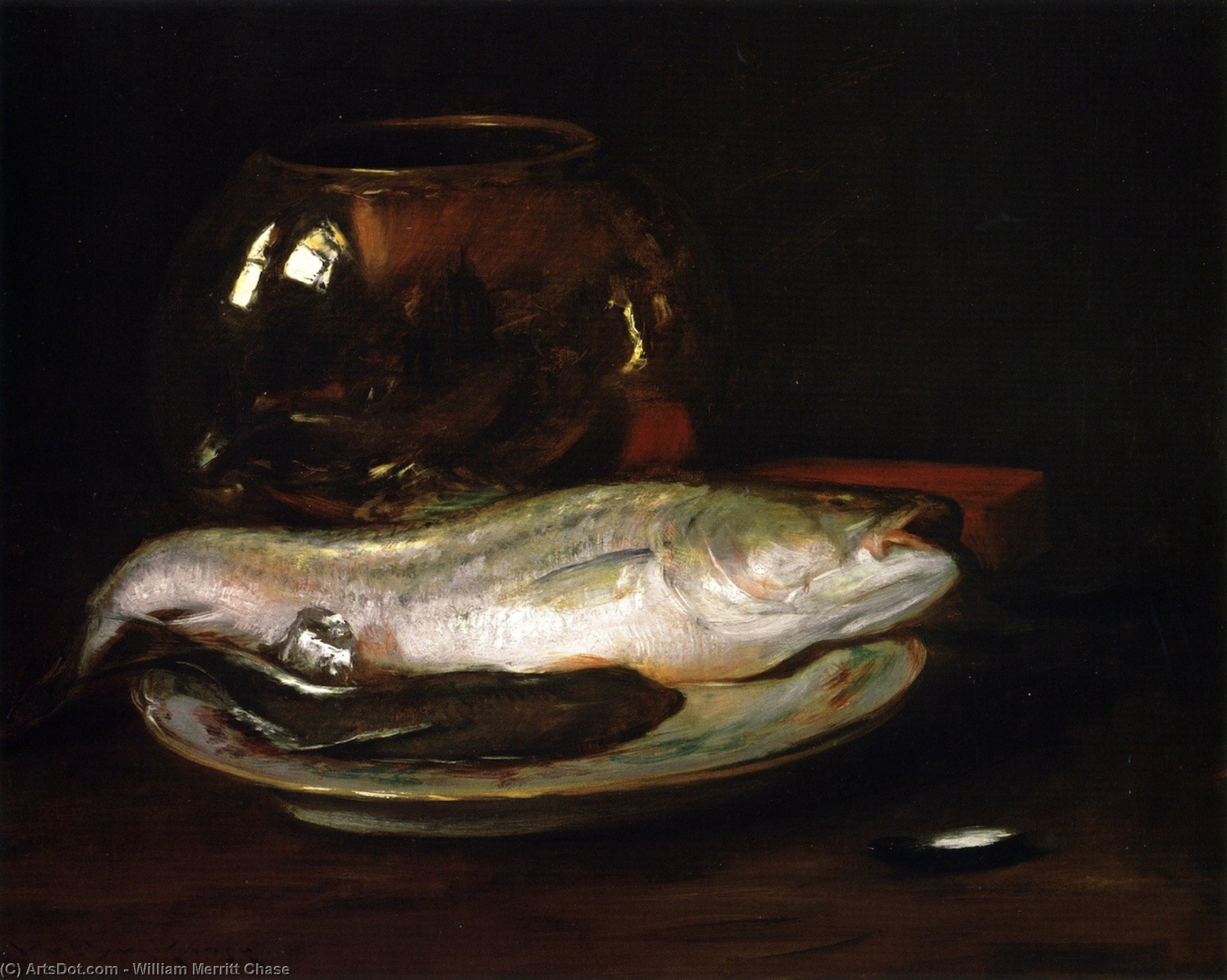 Fish Still Life (also Known As Still Life - Fish And Big Bowl, Still Life - Striped Bass) — William Merritt Chase