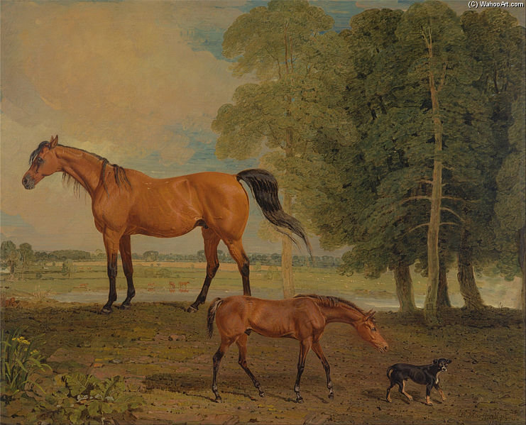 Broodmare With Foal, And A Terrier — Benjamin Marshall