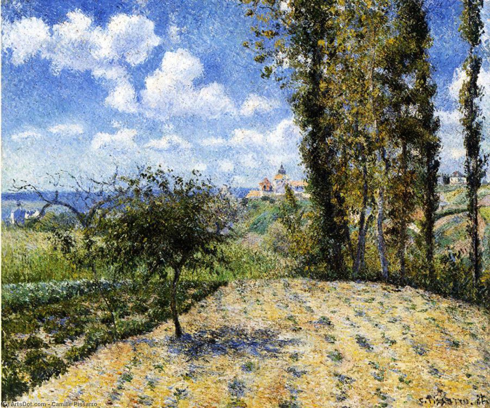 View Towards Pontoise Prison, In Spring — Camille Pissarro