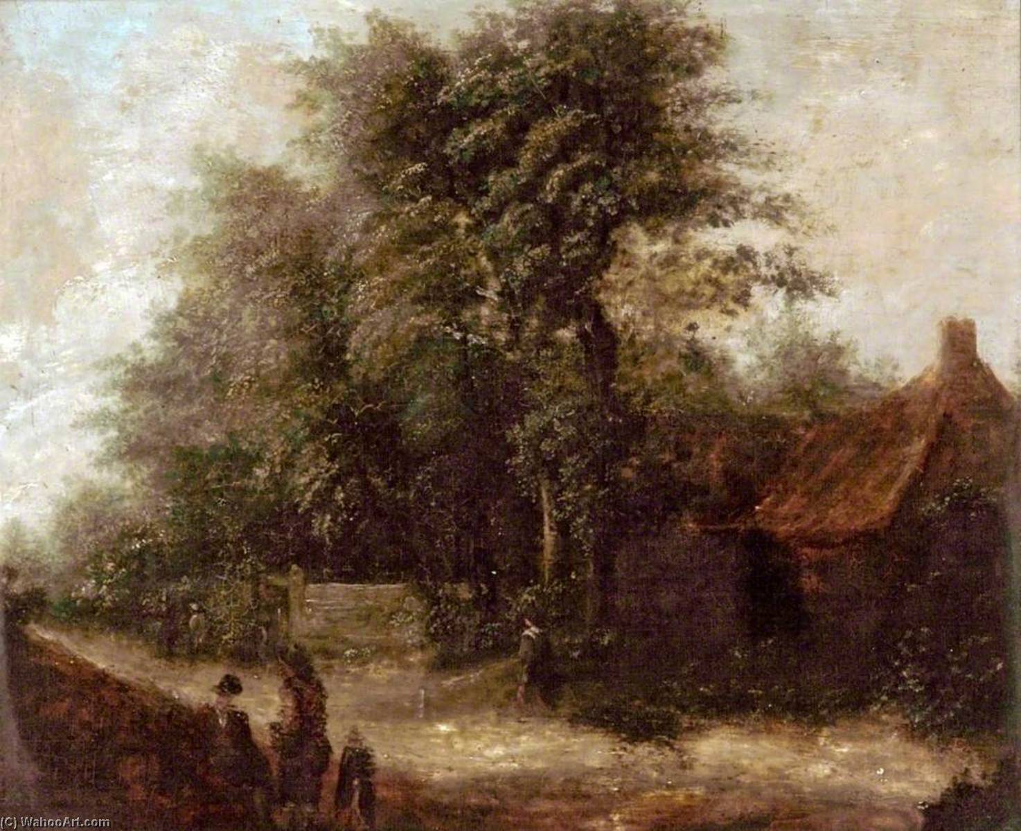 Cottage And Figures In A Landscape — John Berney Crome