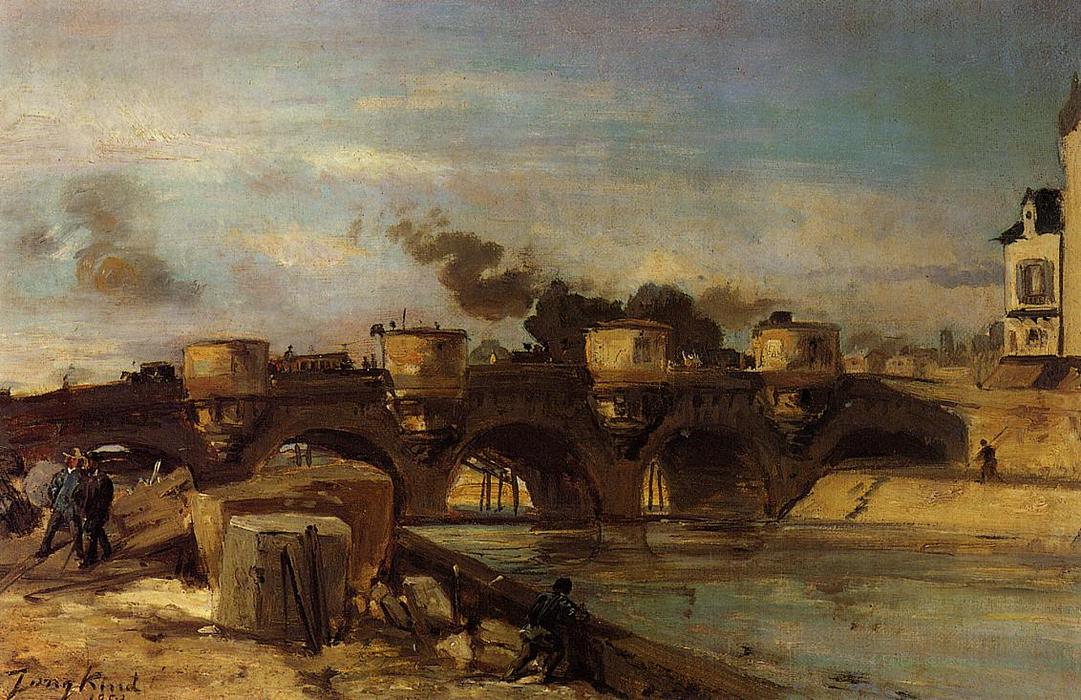 Fire On Pont Neuf — Johan Barthold Jongkind