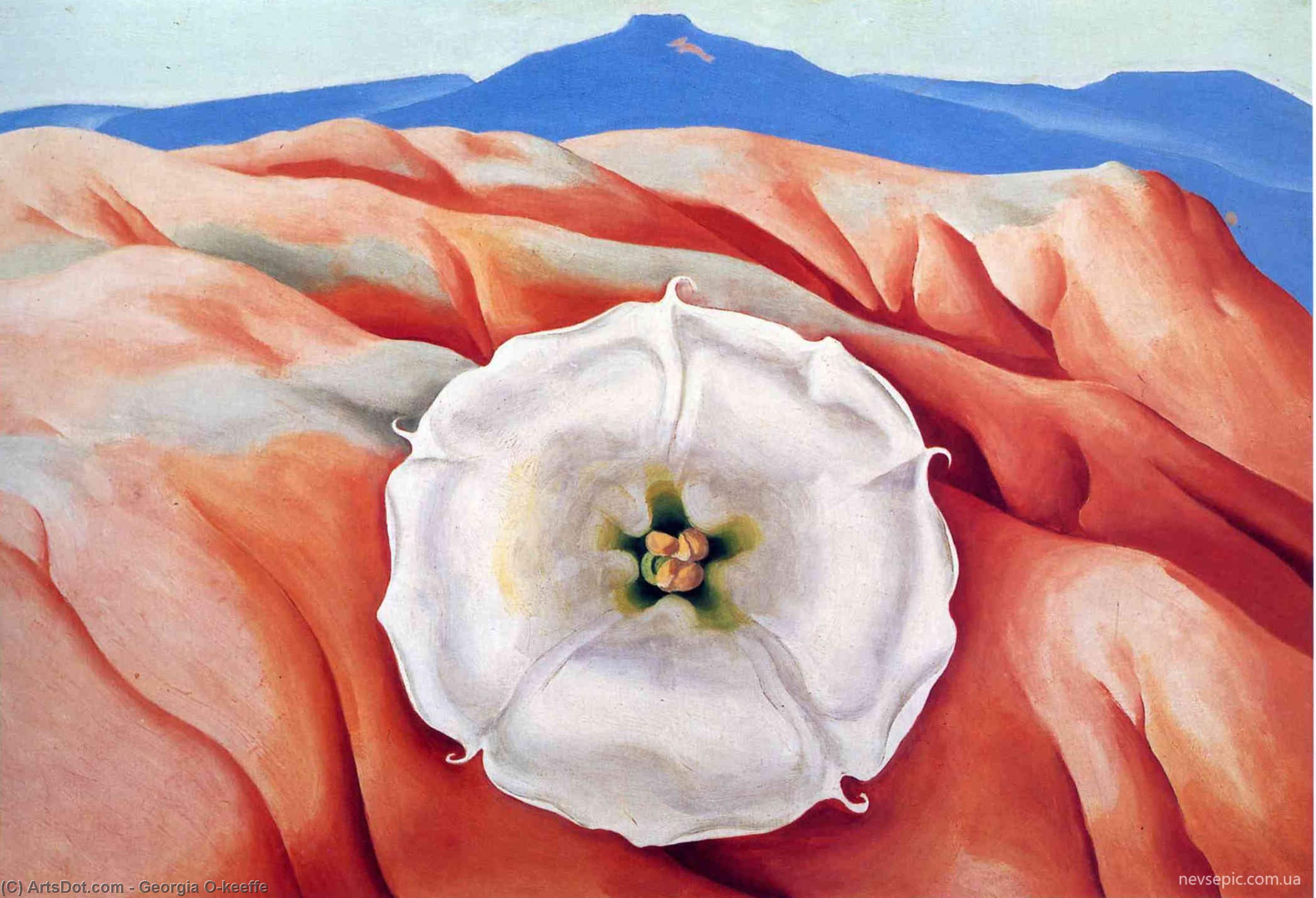 Red Hills And White Flower Ii — Georgia O'keeffe
