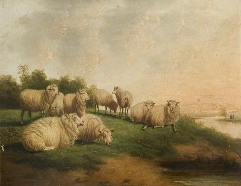 Landscape With A Flock Of Sheep Resting — Thomas Sidney Cooper