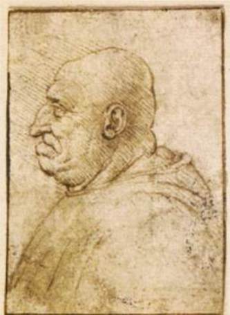 Caricatura De Un Viejo Calvo — Leonardo Da Vinci