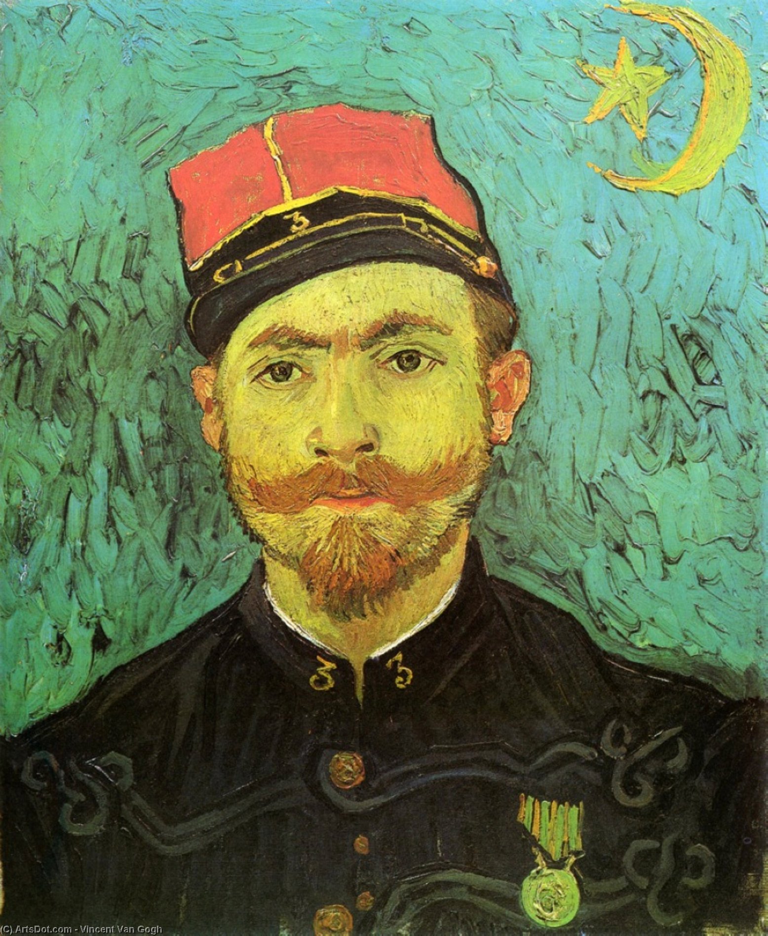 Portrait Of Milliet, Second Lieutnant Of The Zouaves — Vincent Willem Van Gogh