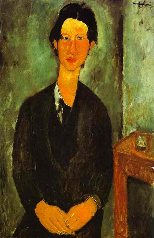 Portrait Of Chaim Soutine Seated At A Table — Amedeo Clemente Modigliani