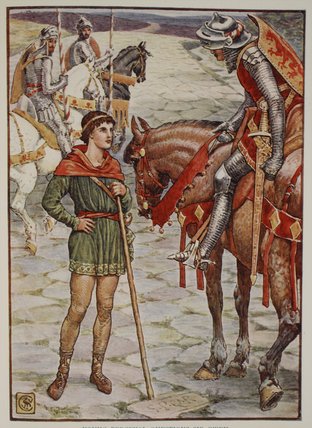 Young Percival Questions Sir Owen — Walter Crane