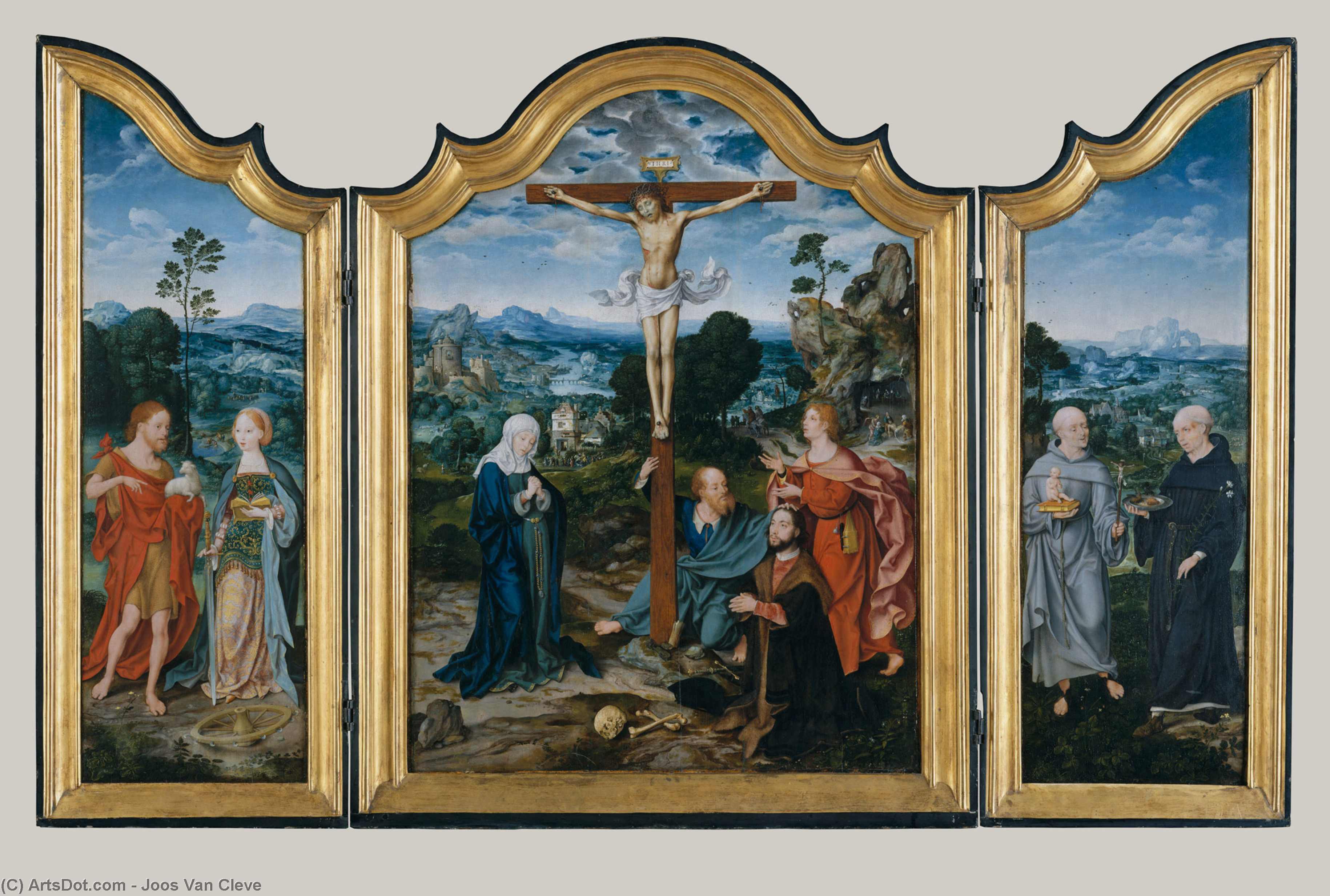 The Crucifixion With Saints And A Donor — Joos Van Cleve