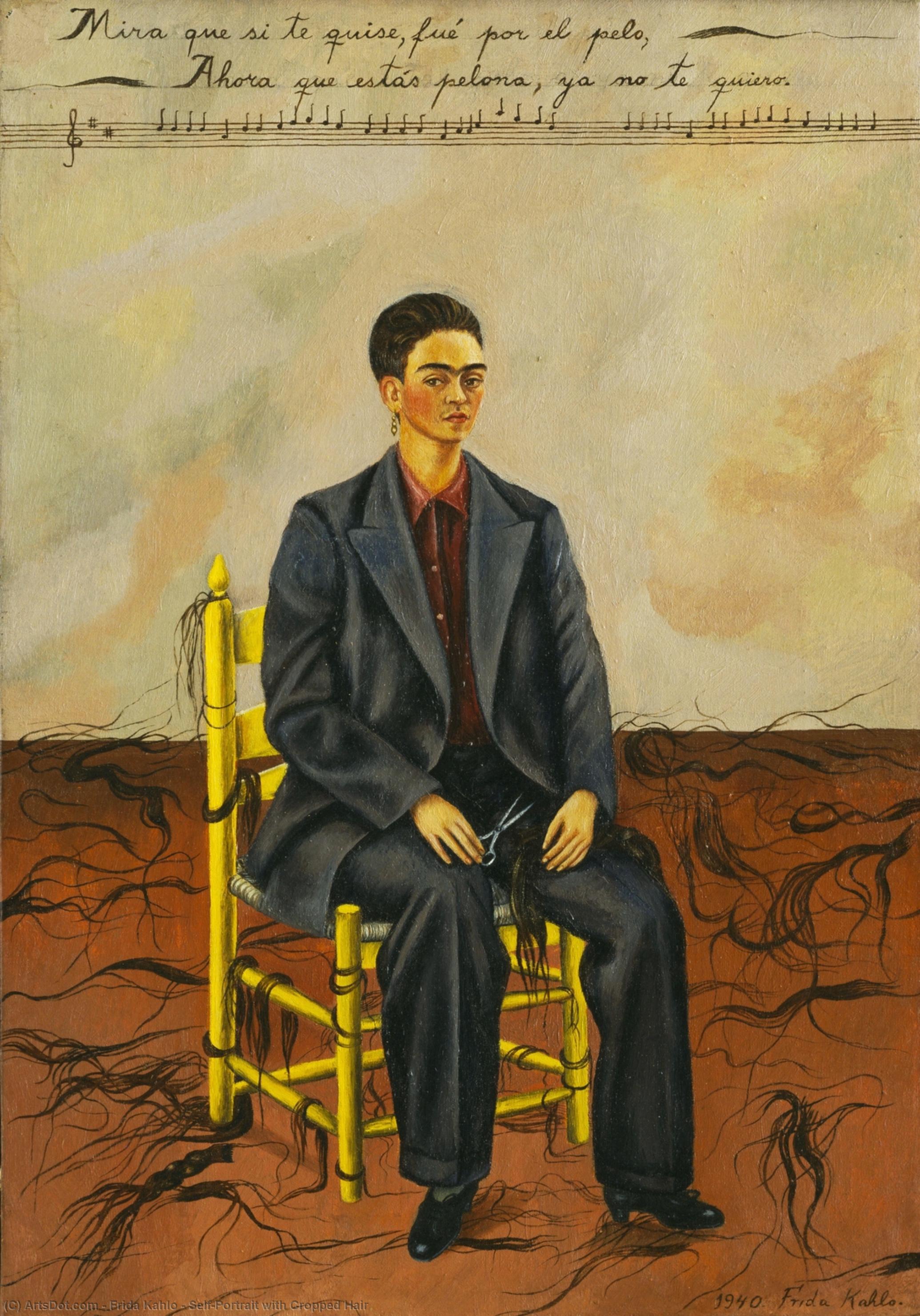 Self-portrait With Cropped Hair — Frida Kahlo