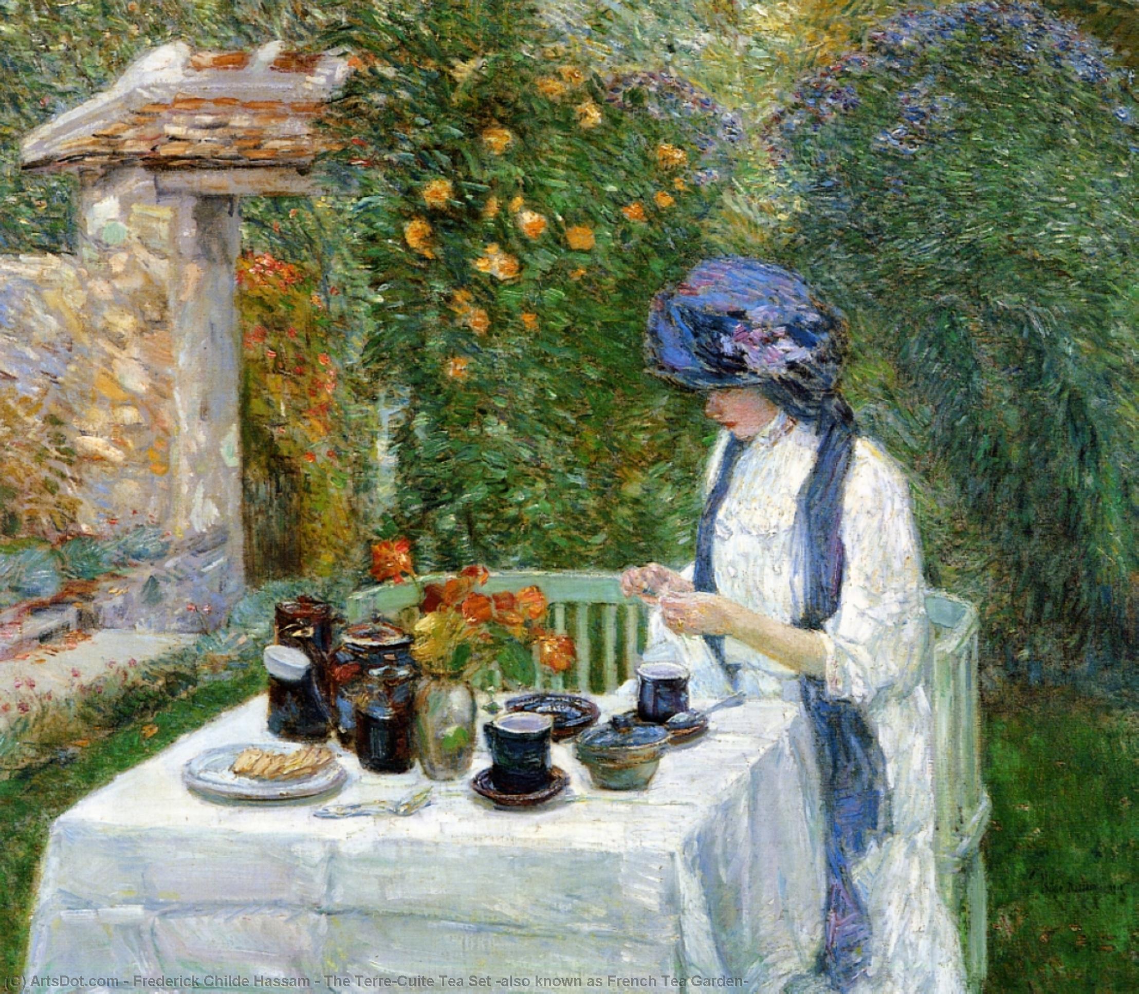 The Terre-cuite Tea Set (also Known As French Tea Garden) — Frederick Childe Hassam