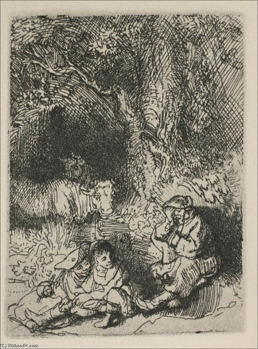 The Shepards And The Family — Rembrandt Van Rijn