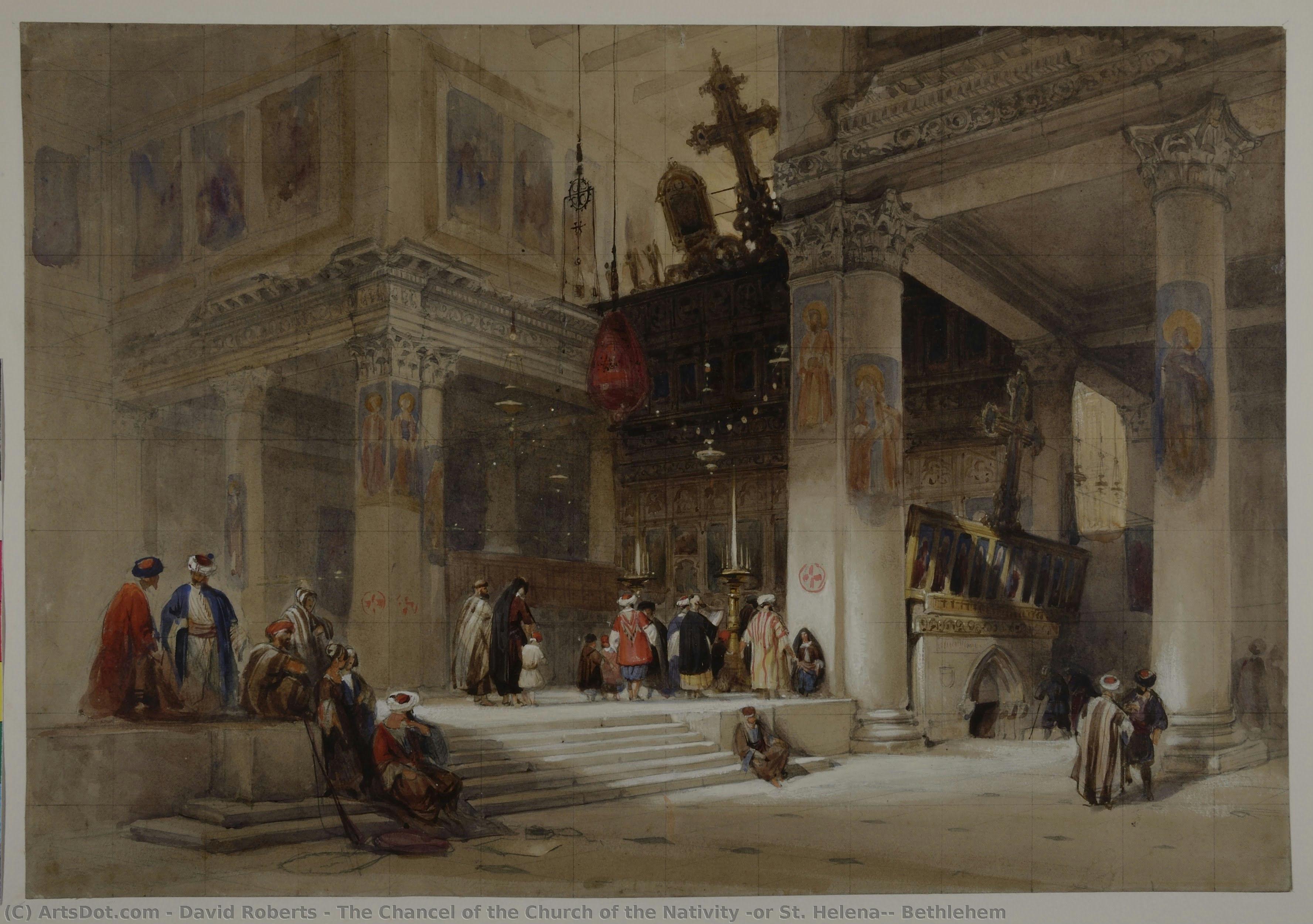 The Chancel Of The Church Of The Nativity (or St. Helena), Bethlehem — David Roberts