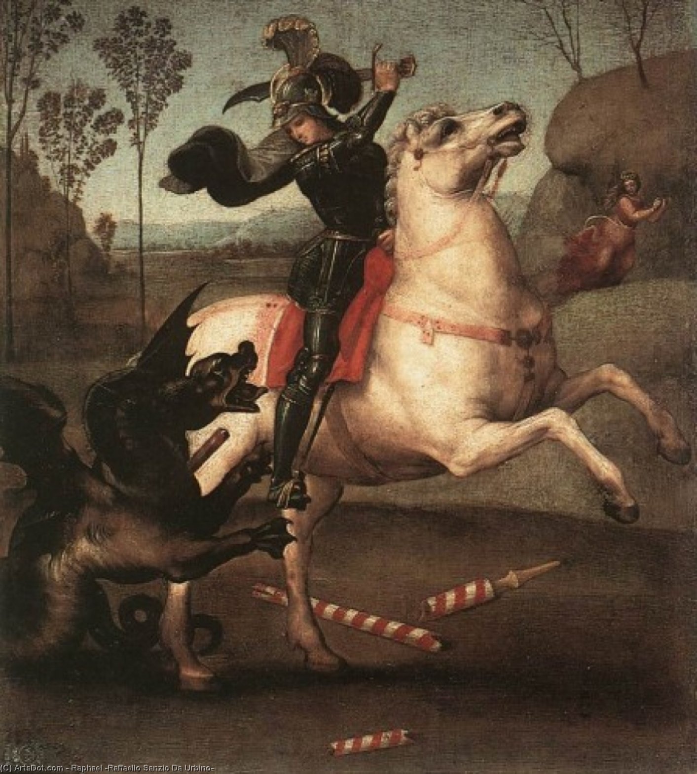 St George Fighting The Dragon — Raphael