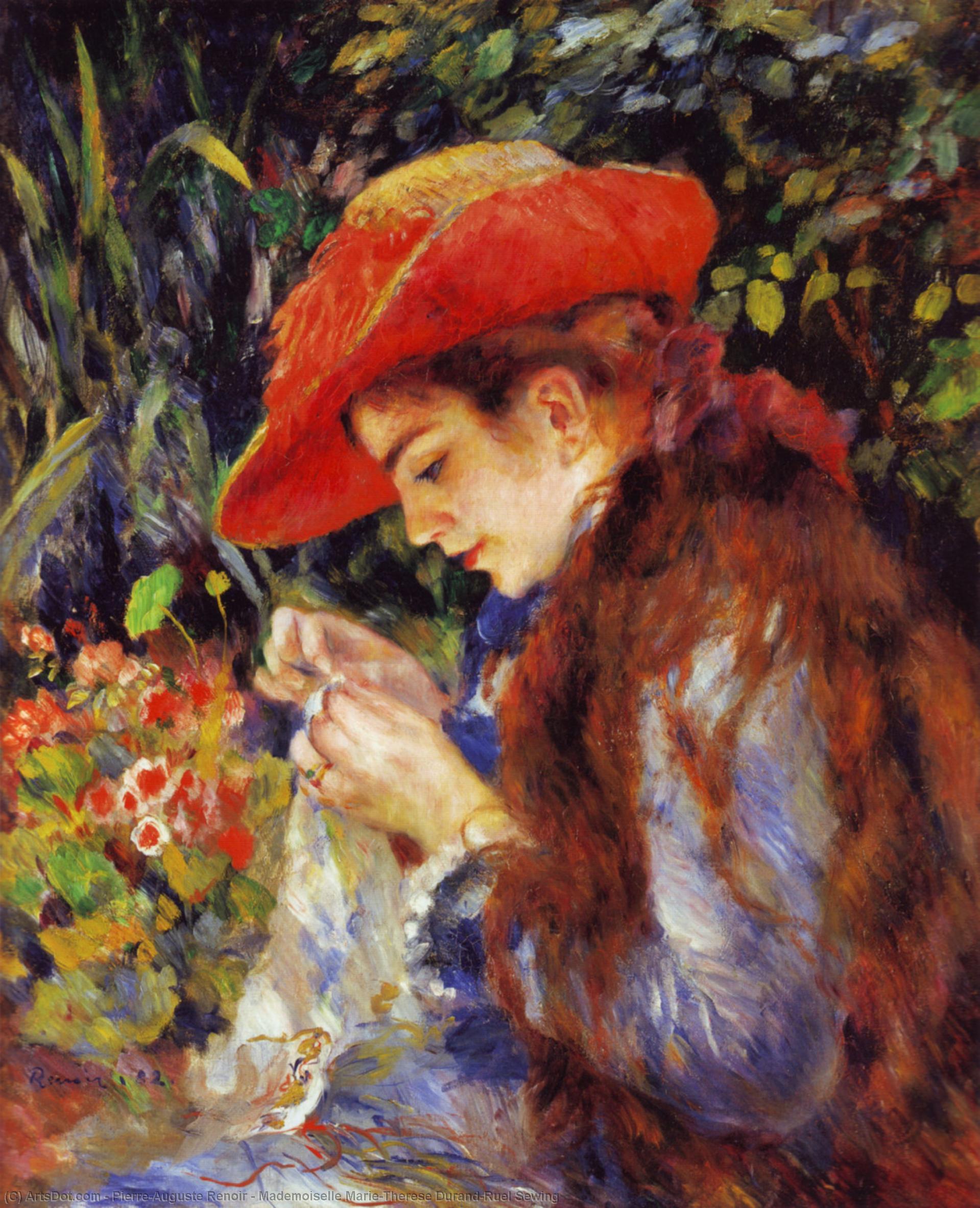 Mademoiselle Marie-therese Durand-ruel Sewing — Pierre-auguste Renoir