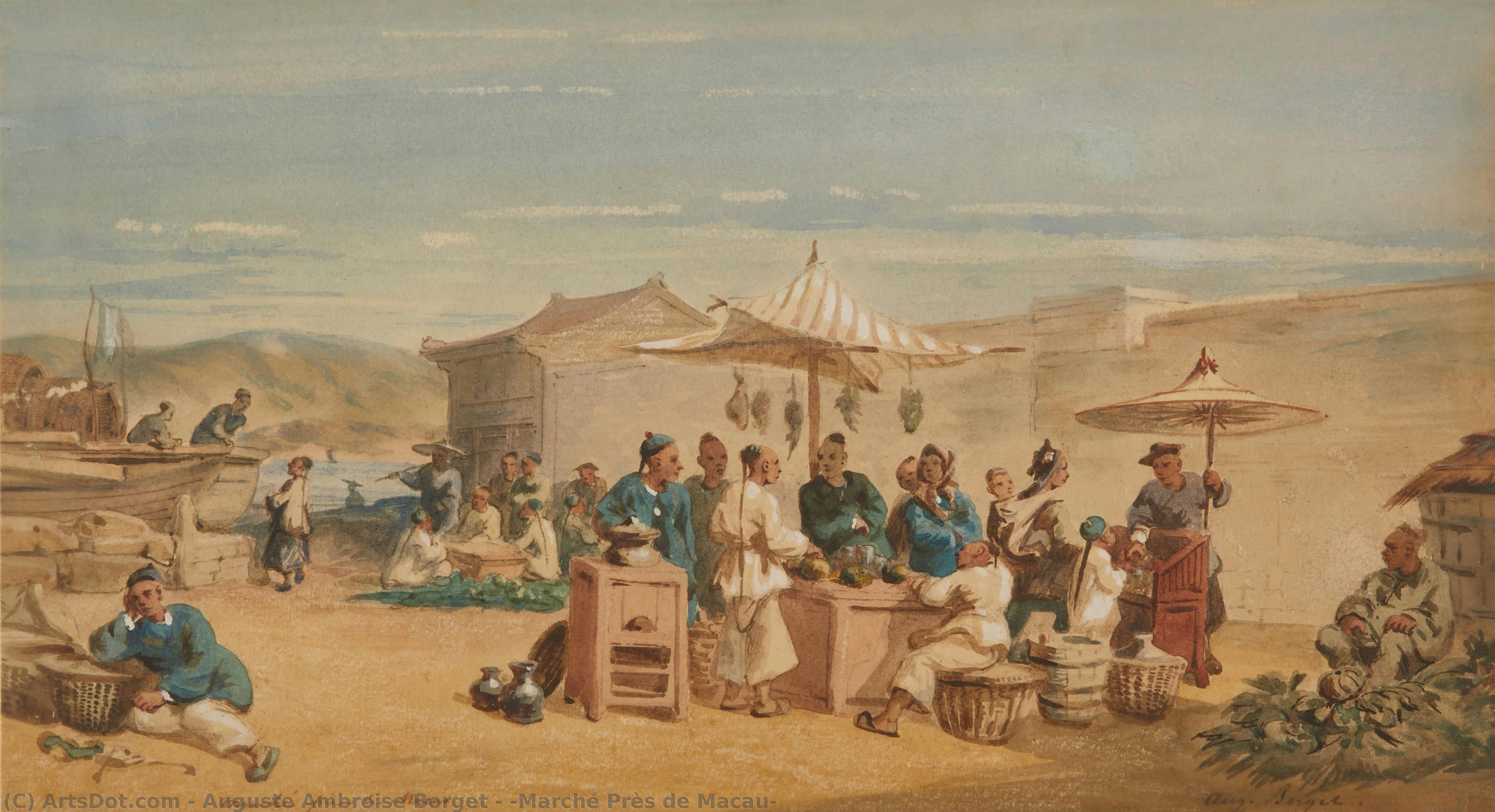 “marché Près De Macau” — Auguste Ambroise Borget