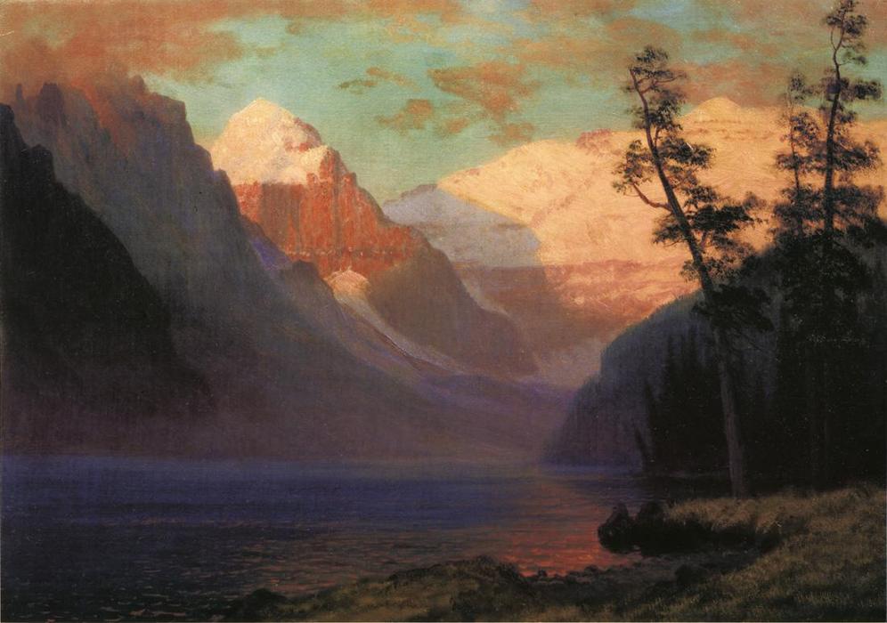 Evening Glow, Lake Louise — Albert Bierstadt