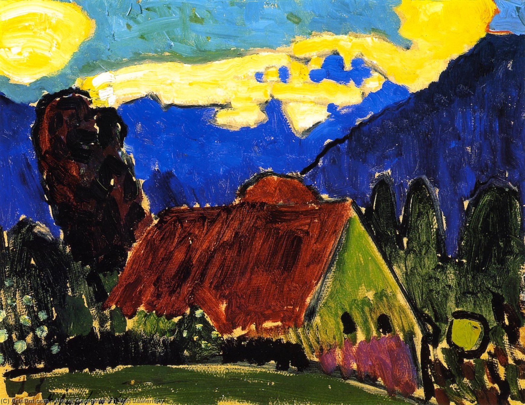 Yellow Clouds Over Farmhouse — Alexej Von Jawlensky