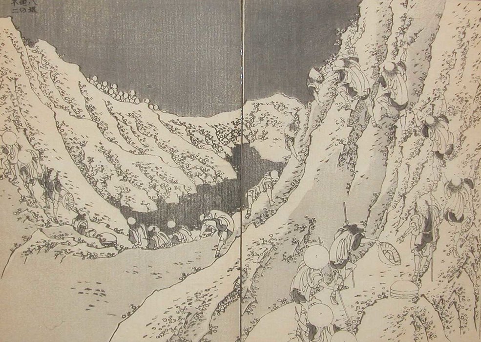Circling The Crater Of Fuji — Katsushika Hokusai