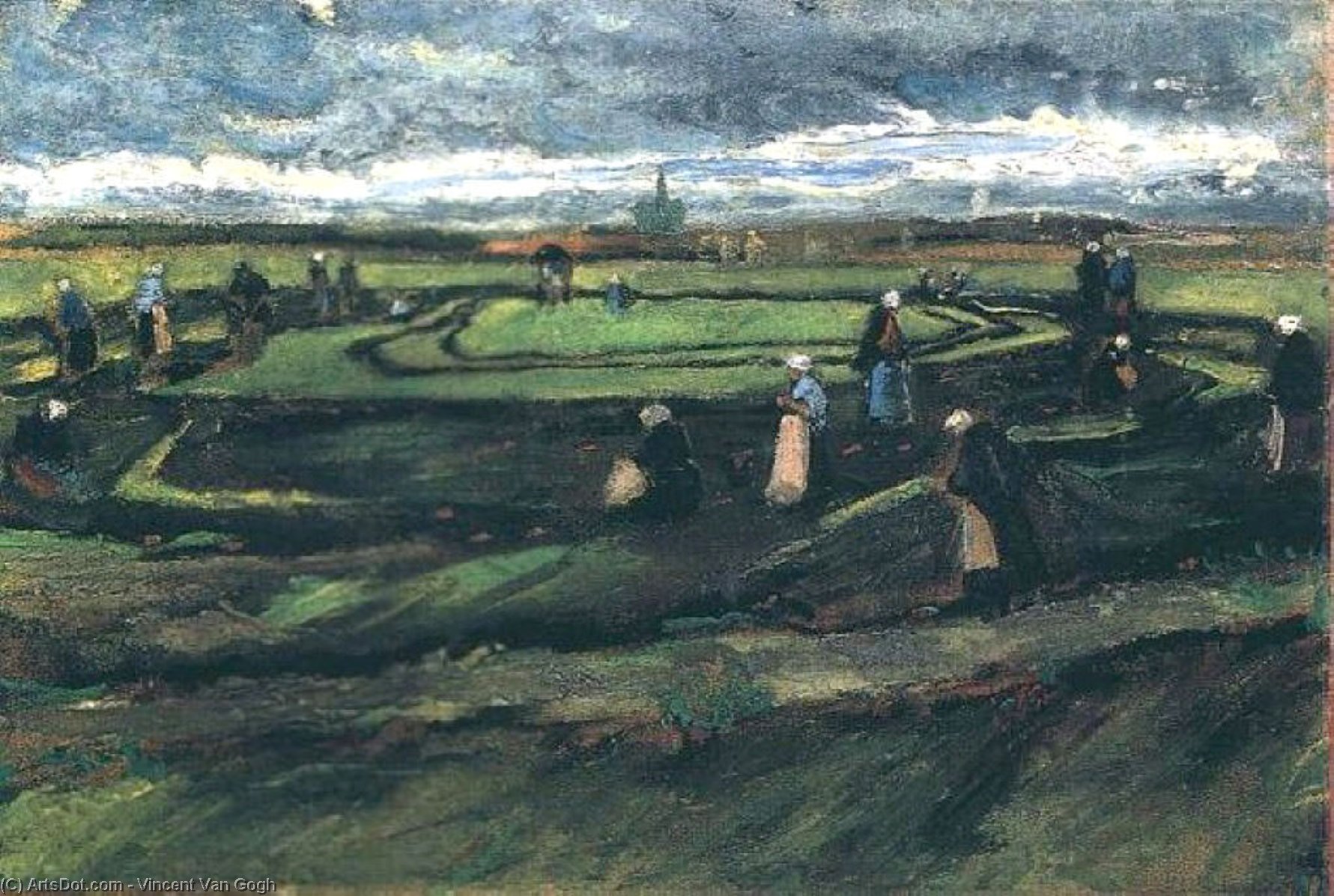 Women Mending Nets In The Dunes — Vincent Willem Van Gogh