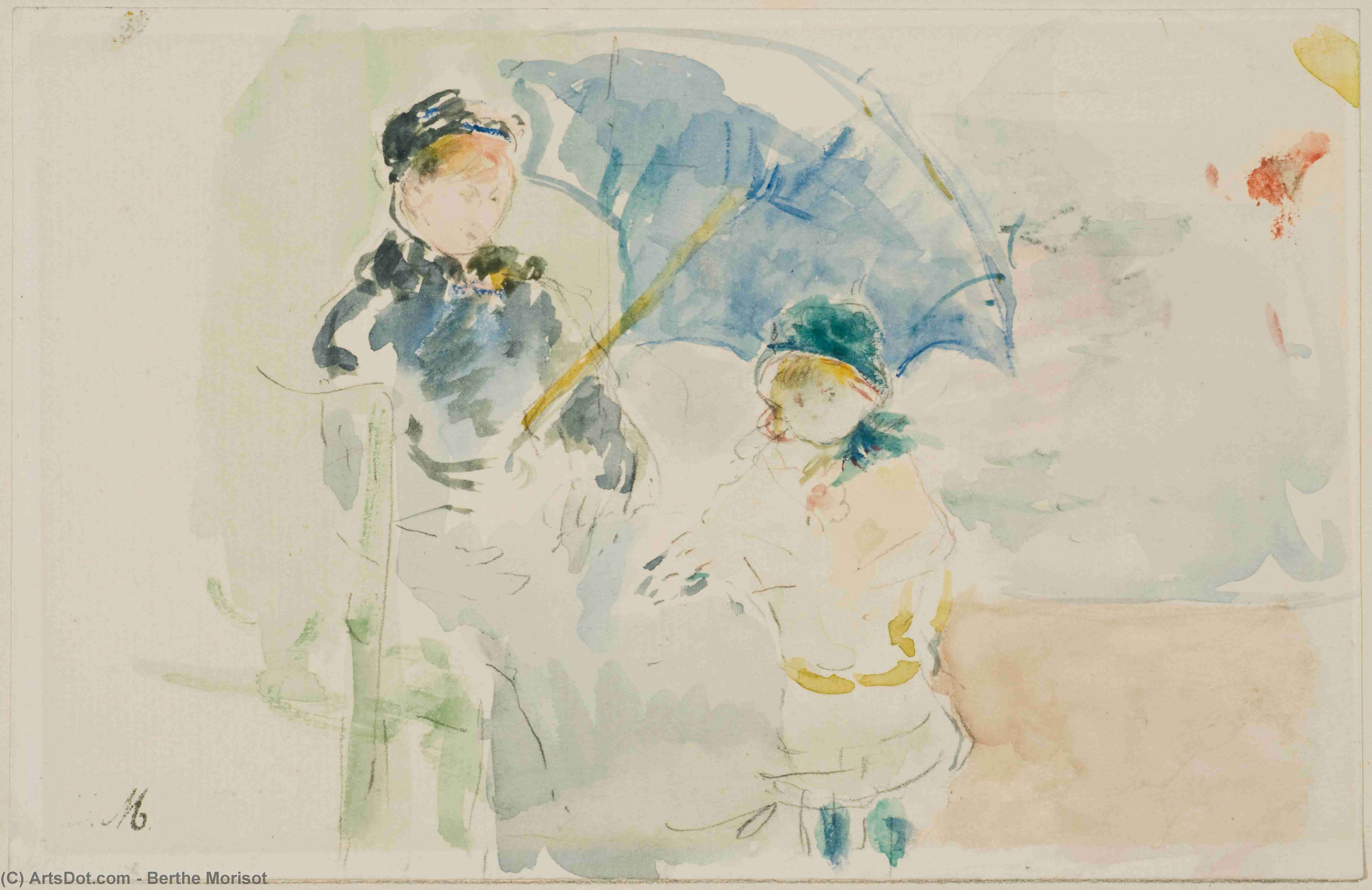 At The Beach In Nice — Berthe Morisot